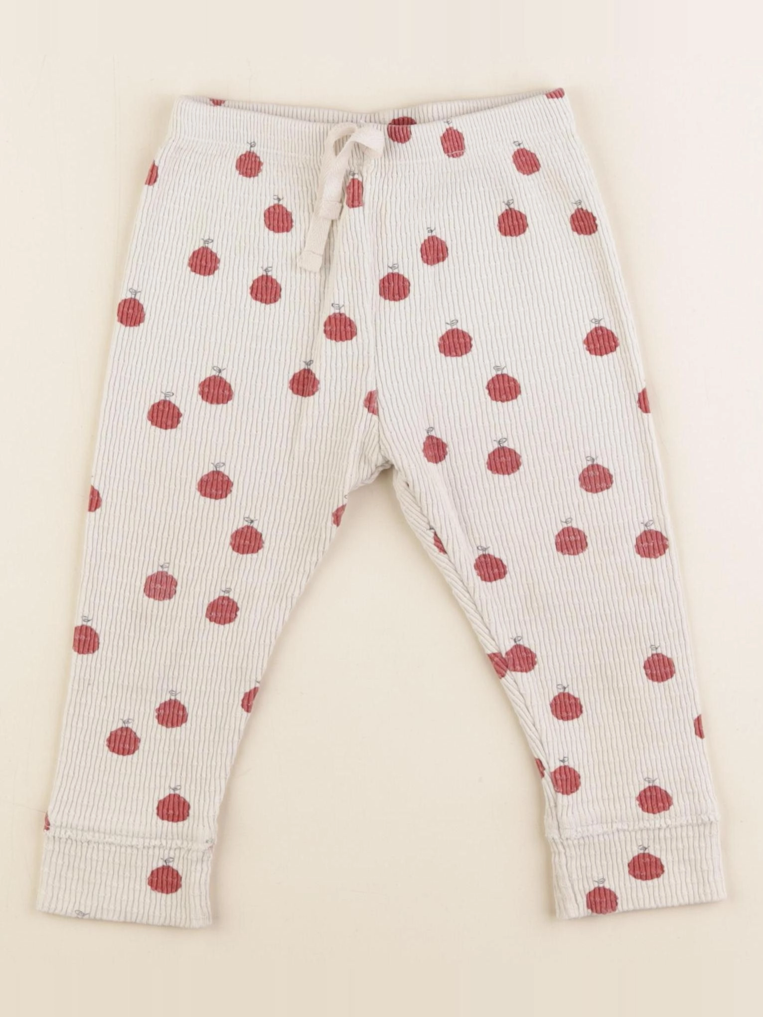 Zara - legging blanc, rouge - 12/18 mois