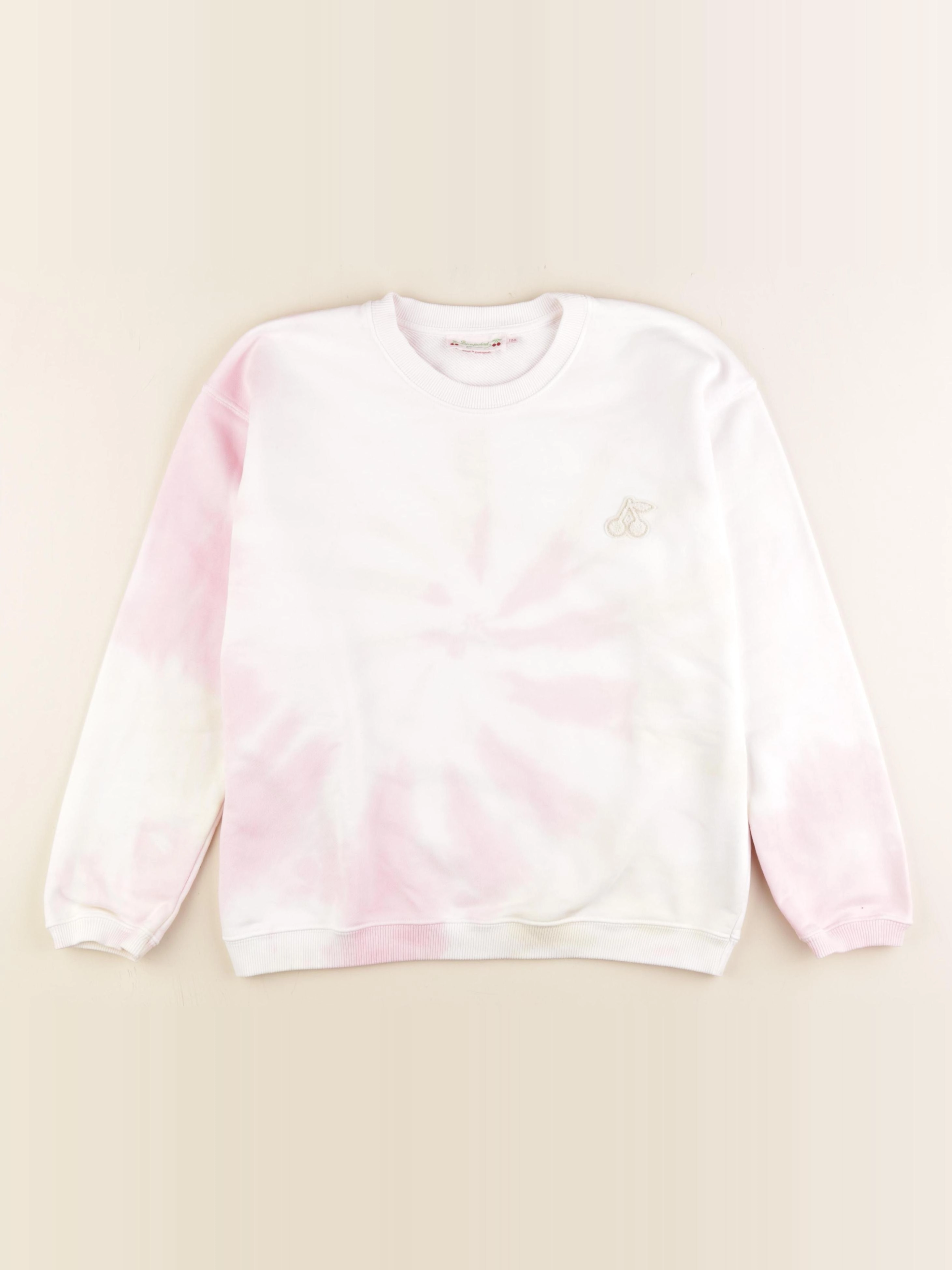 Bonpoint - sweat rose, blanc - 12 ans
