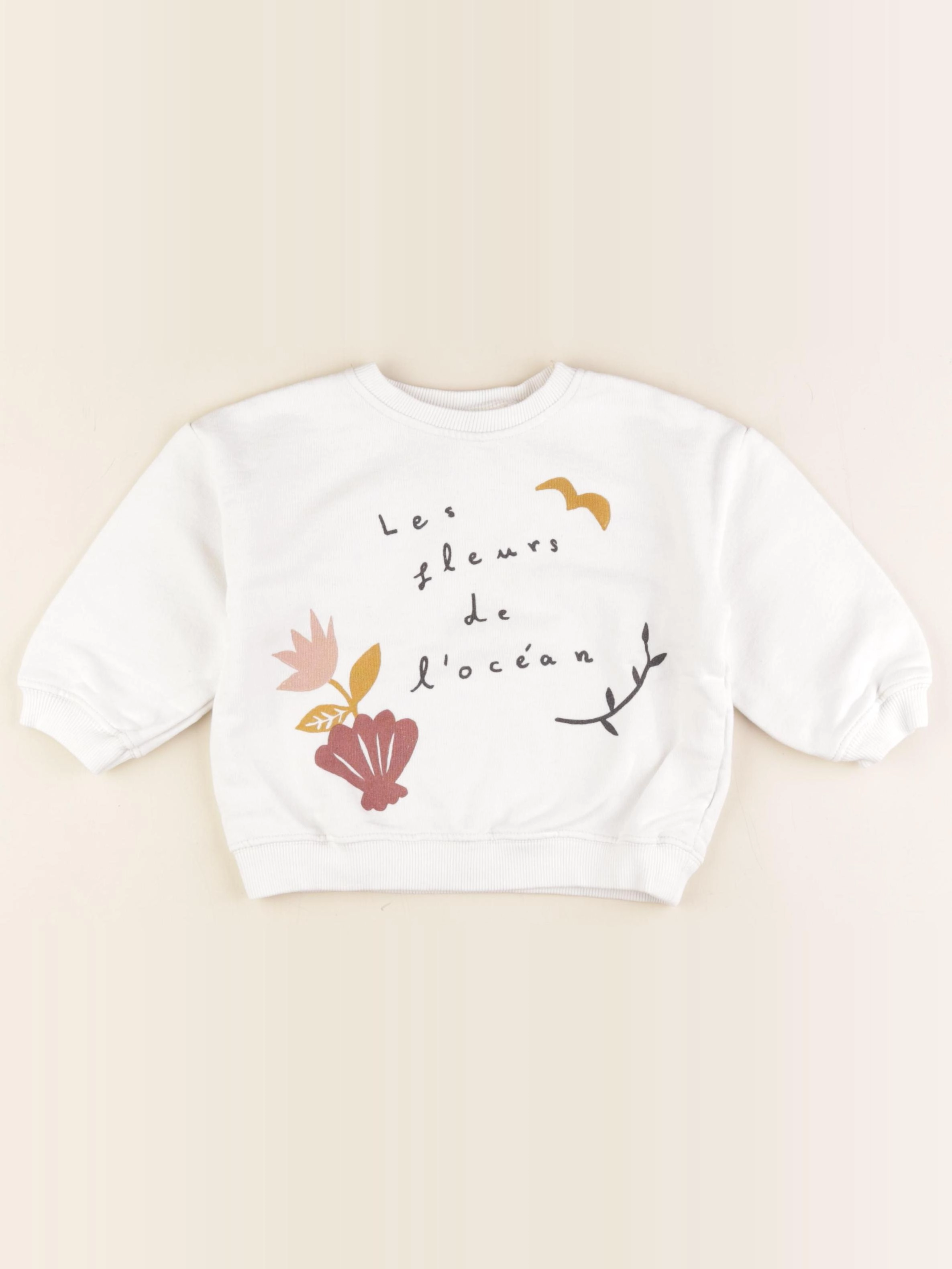 Zara - sweat blanc - 12/18 mois