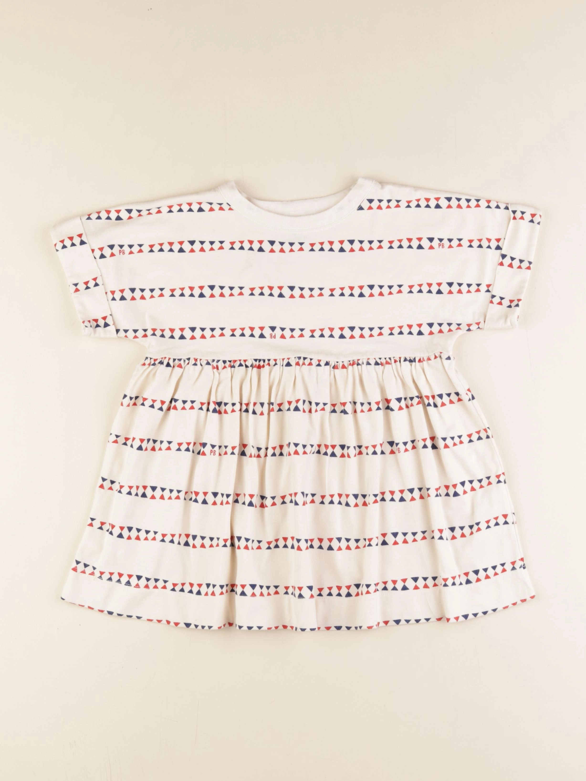 Petit Bateau - robe blanc, bleu - 3 ans