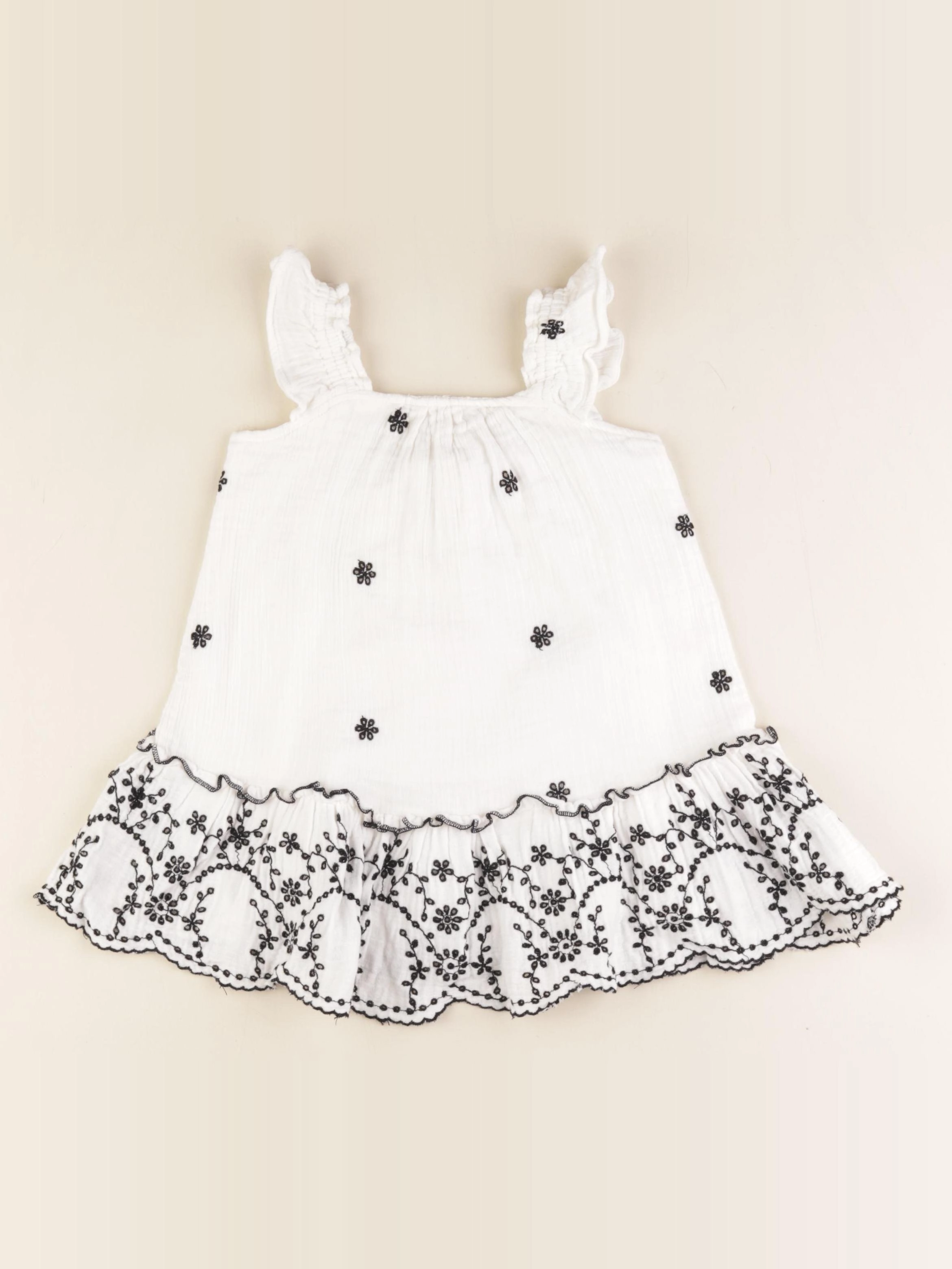 Zara - robe blanc, noir - 12/18 mois