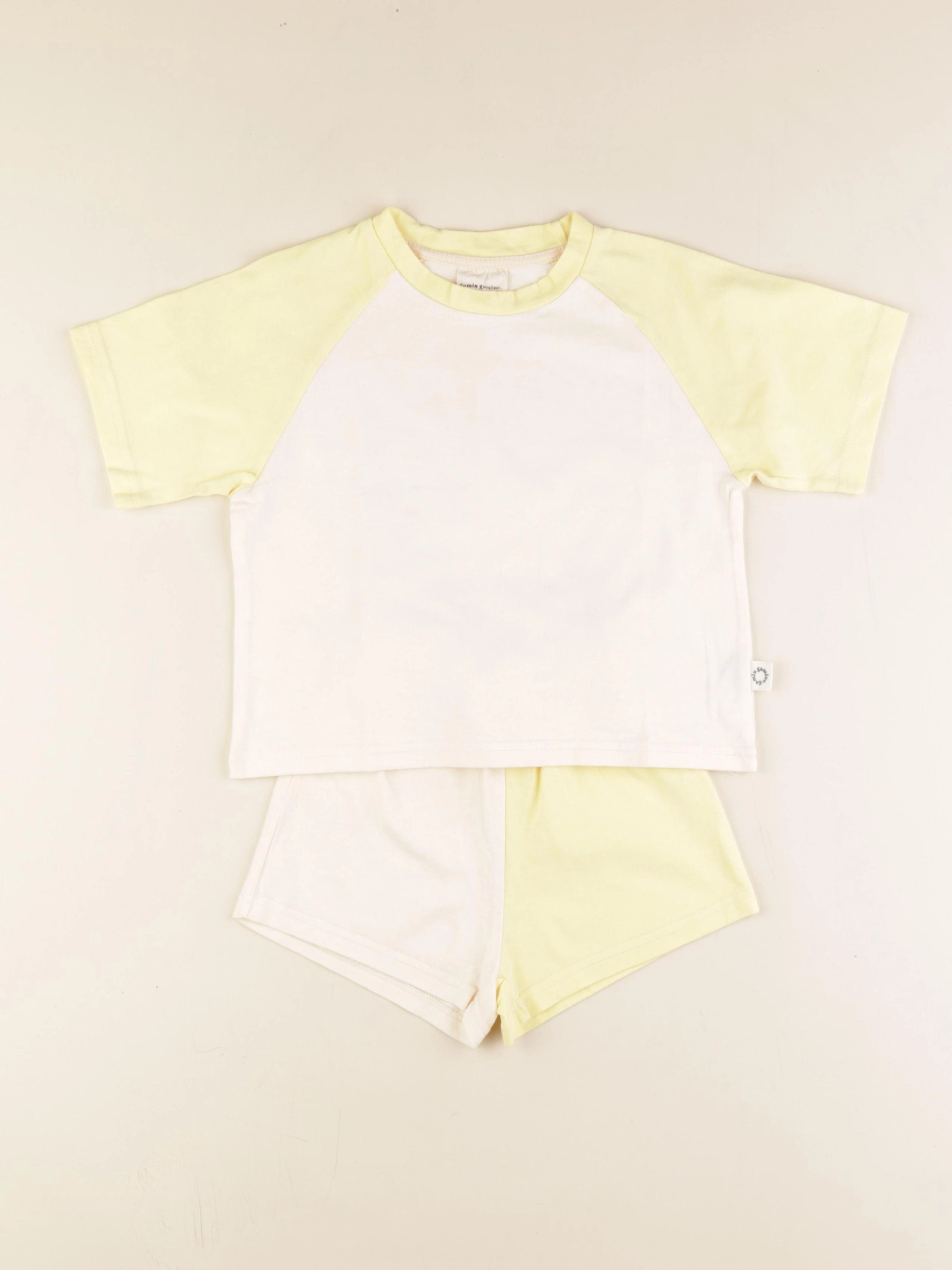 Gamin gamine - ensemble blanc, jaune - 2 ans
