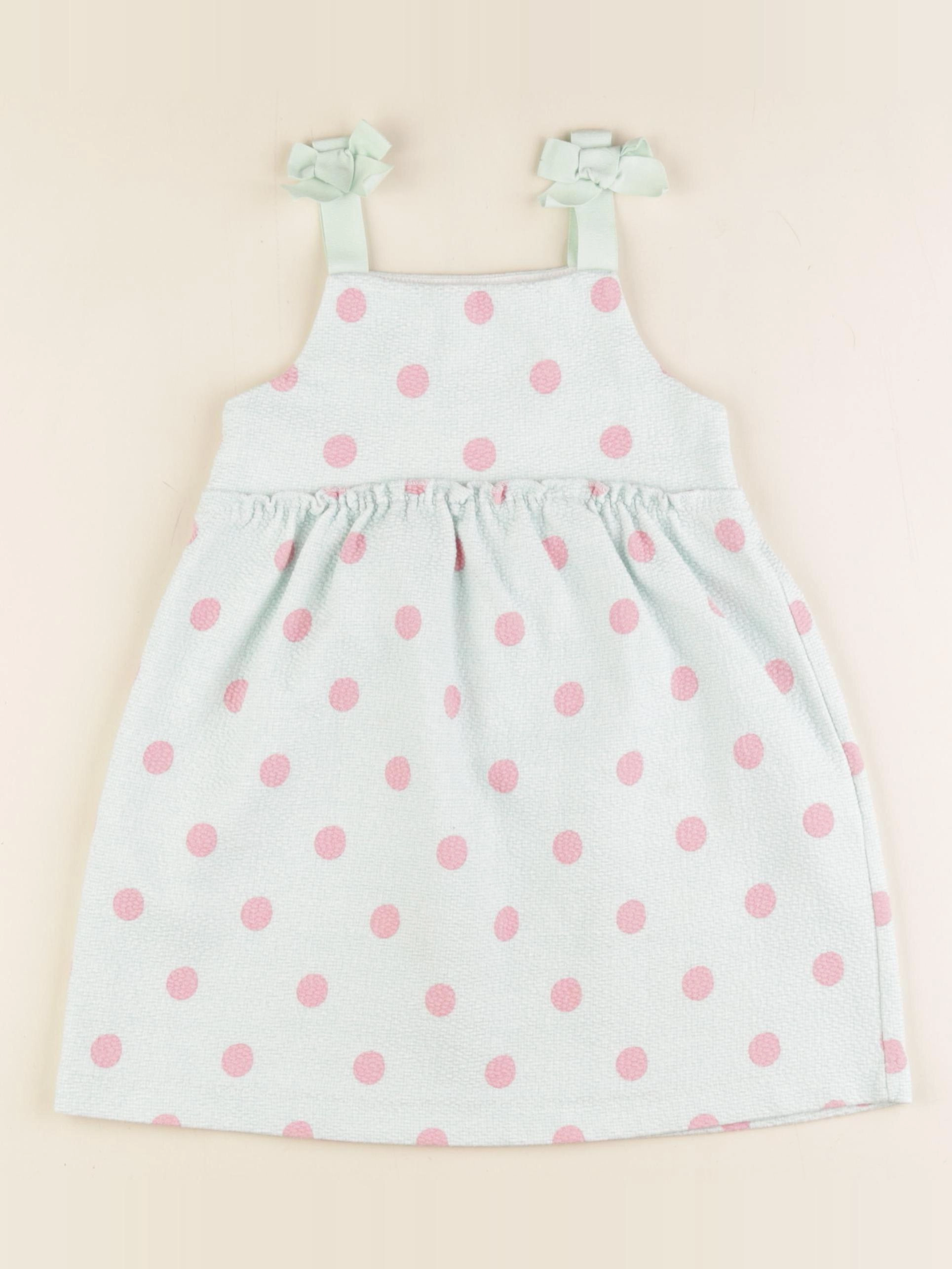 Zara - robe vert, rose - 3/4 ans