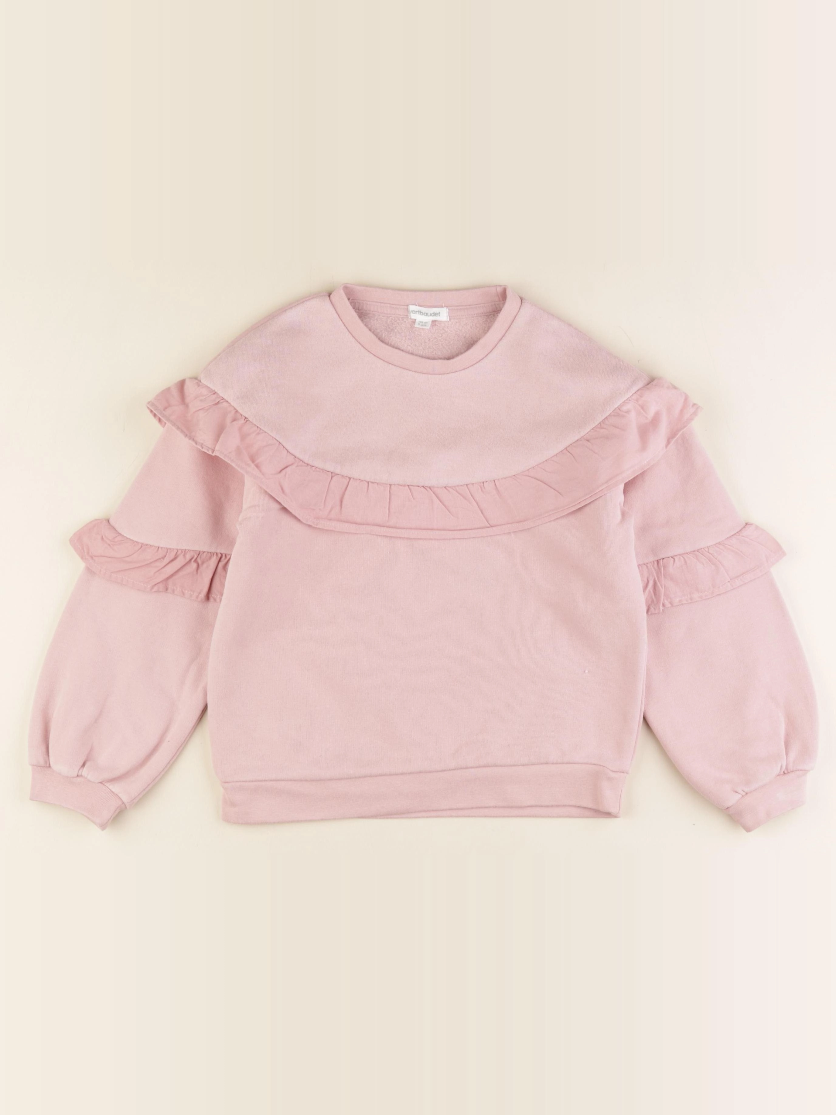 Vertbaudet - sweat rose - 8 ans