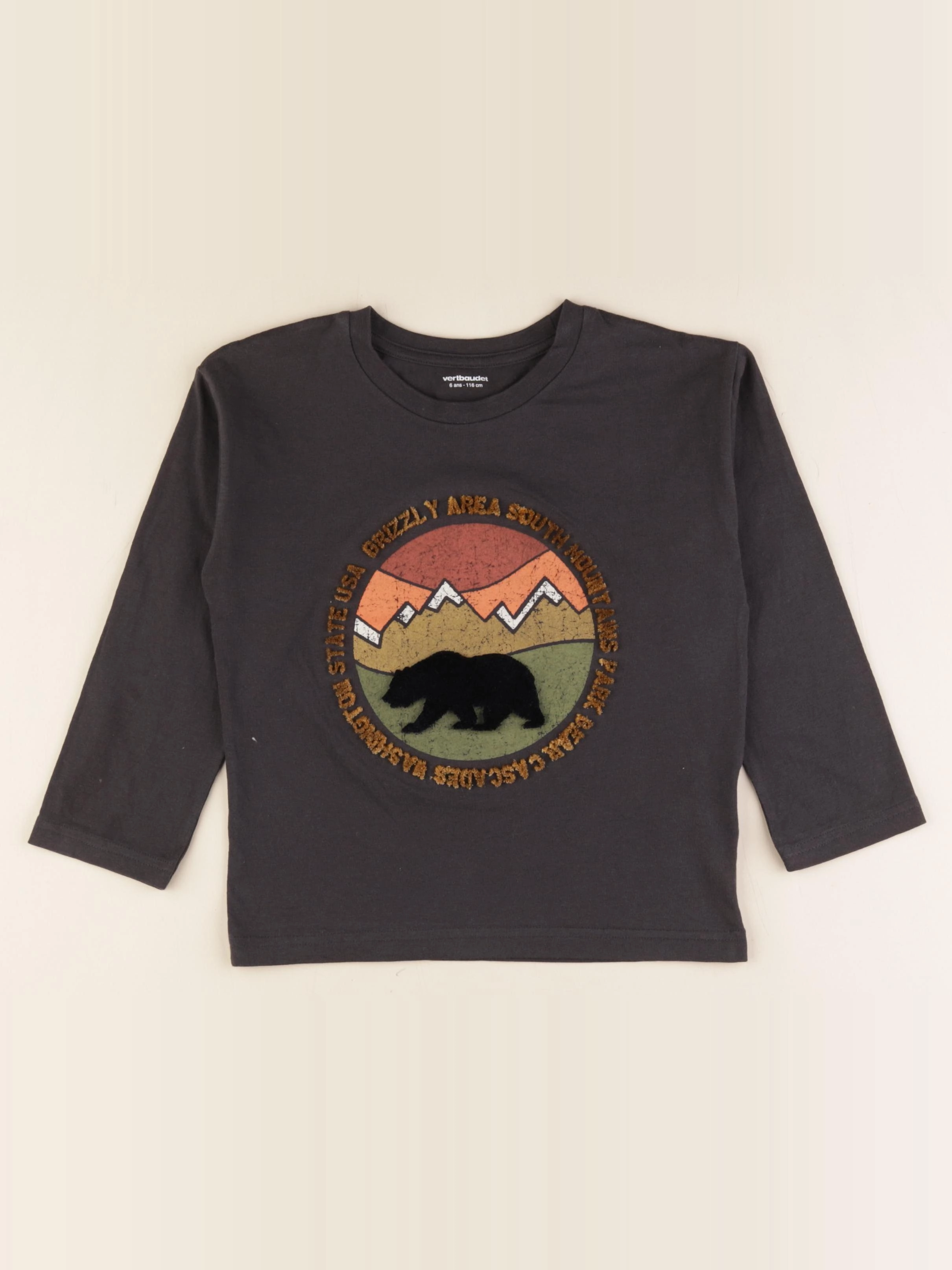 Vertbaudet - tee-shirt gris - 6 ans