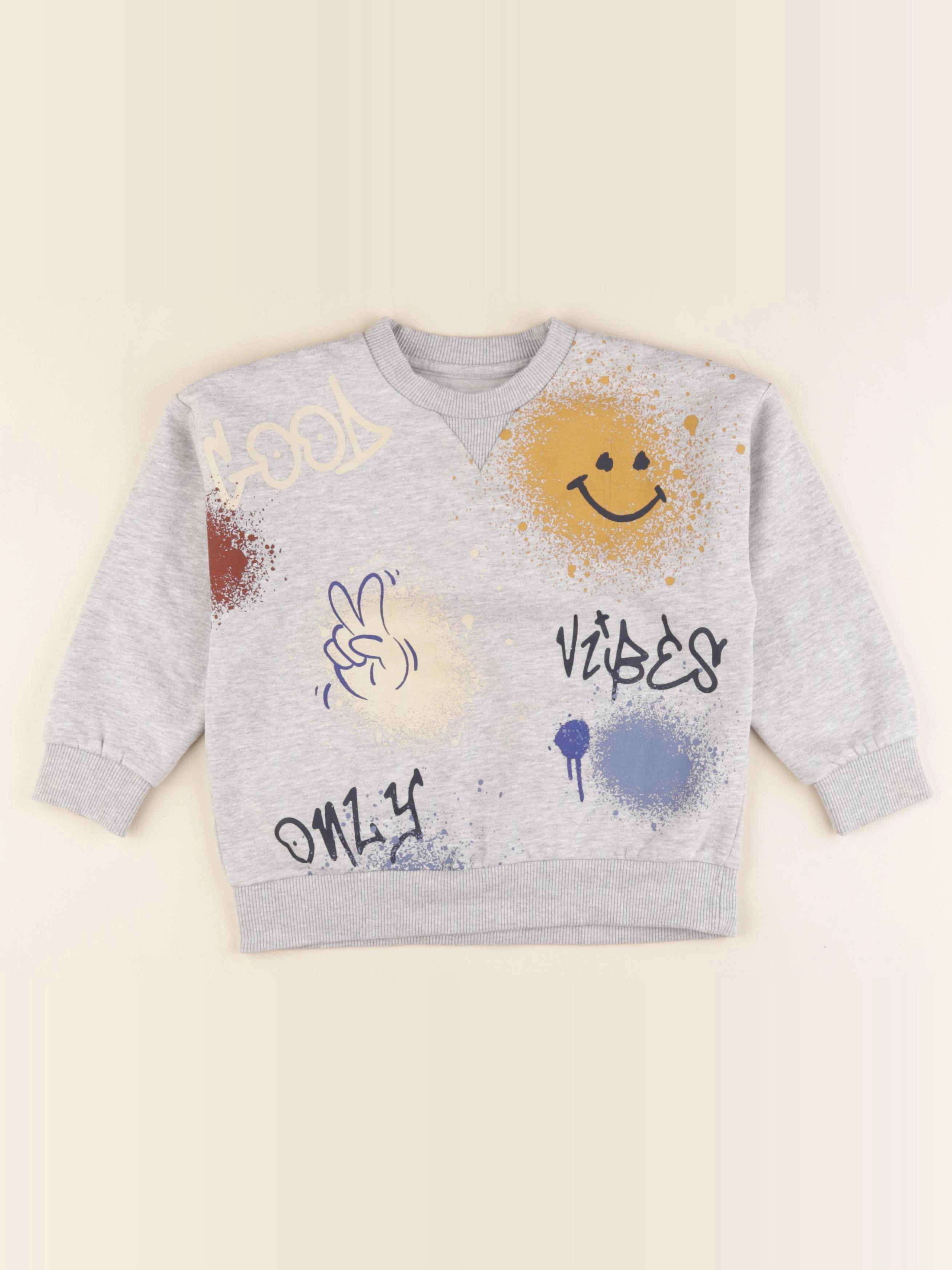 Vertbaudet - sweat gris - 6 ans