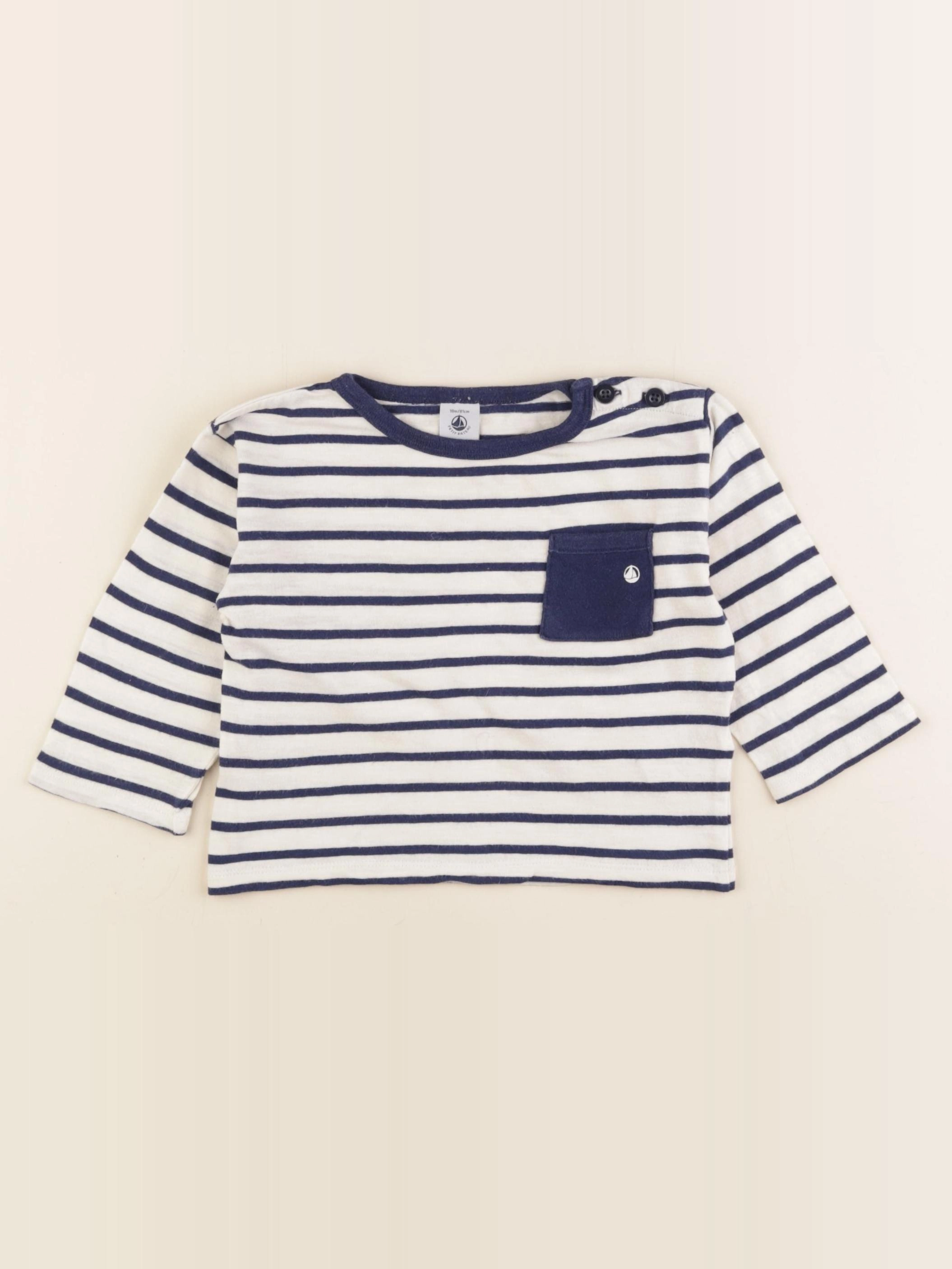 Petit Bateau - tee-shirt beige, bleu - 18 mois