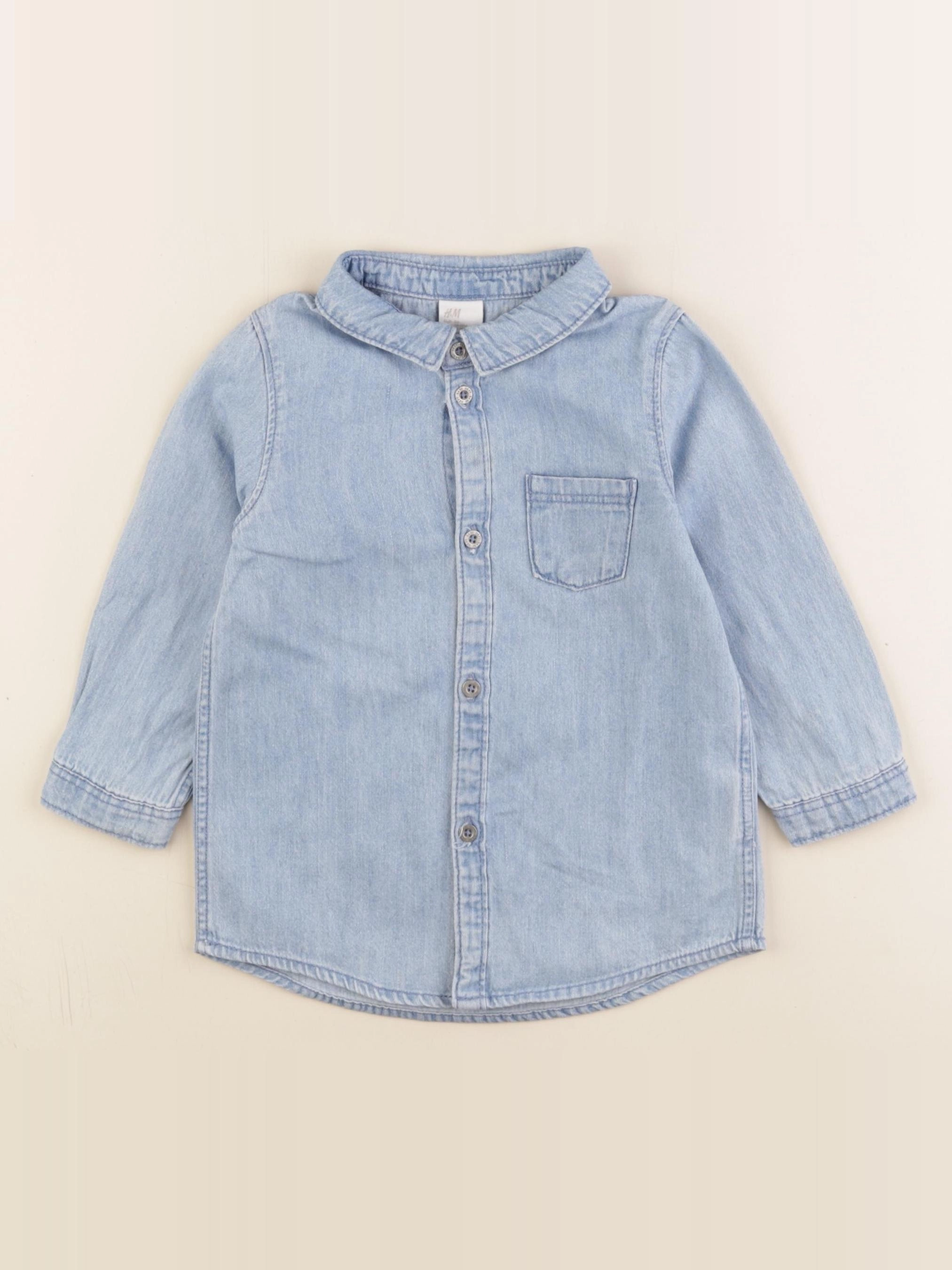 H&M - chemise bleu - 12/18 mois