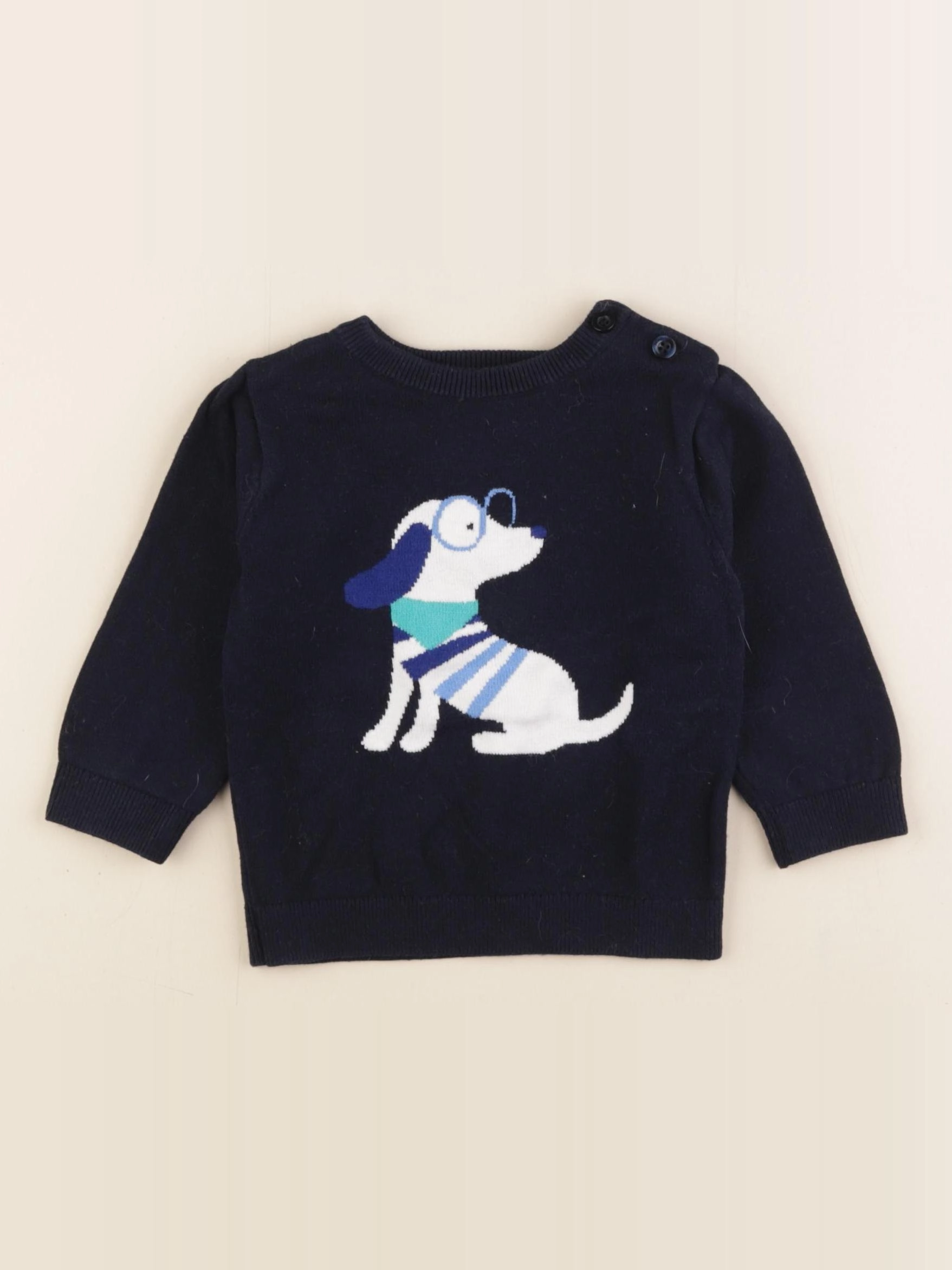 Jacadi - pull bleu - 12 mois