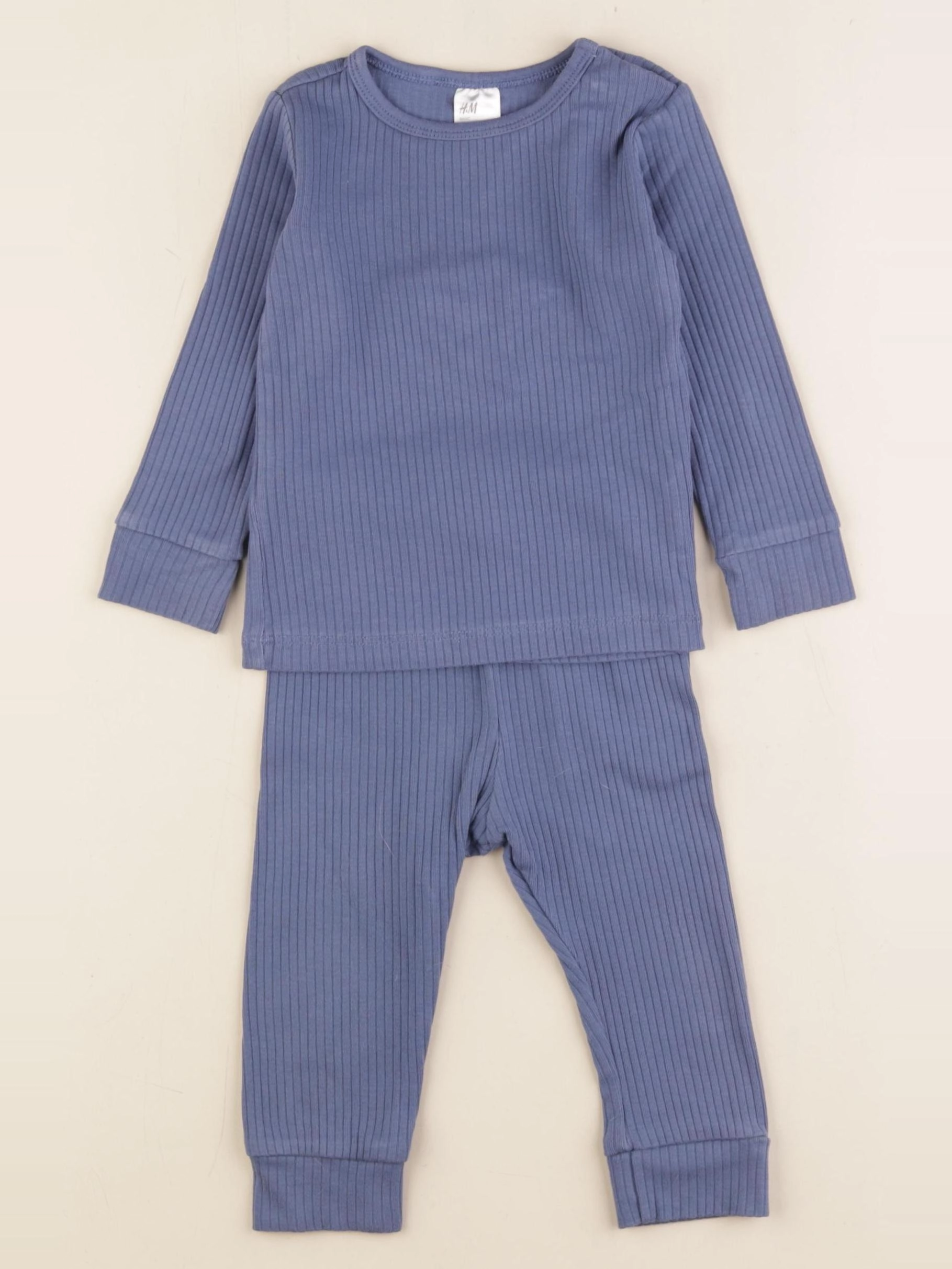 H&M - pyjama coton bleu - 9 mois