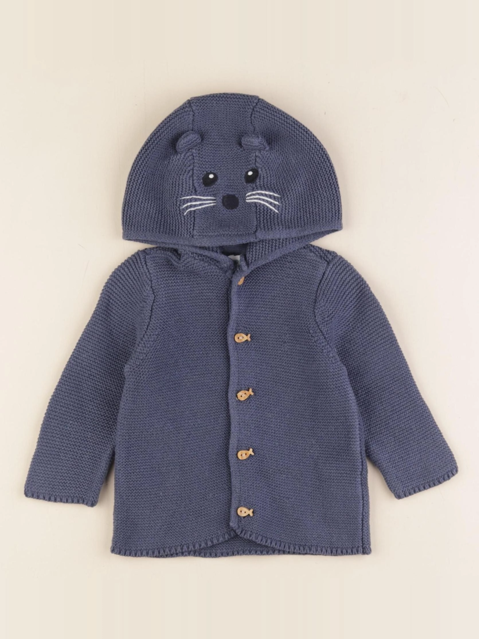 Vertbaudet - gilet bleu - 6 mois