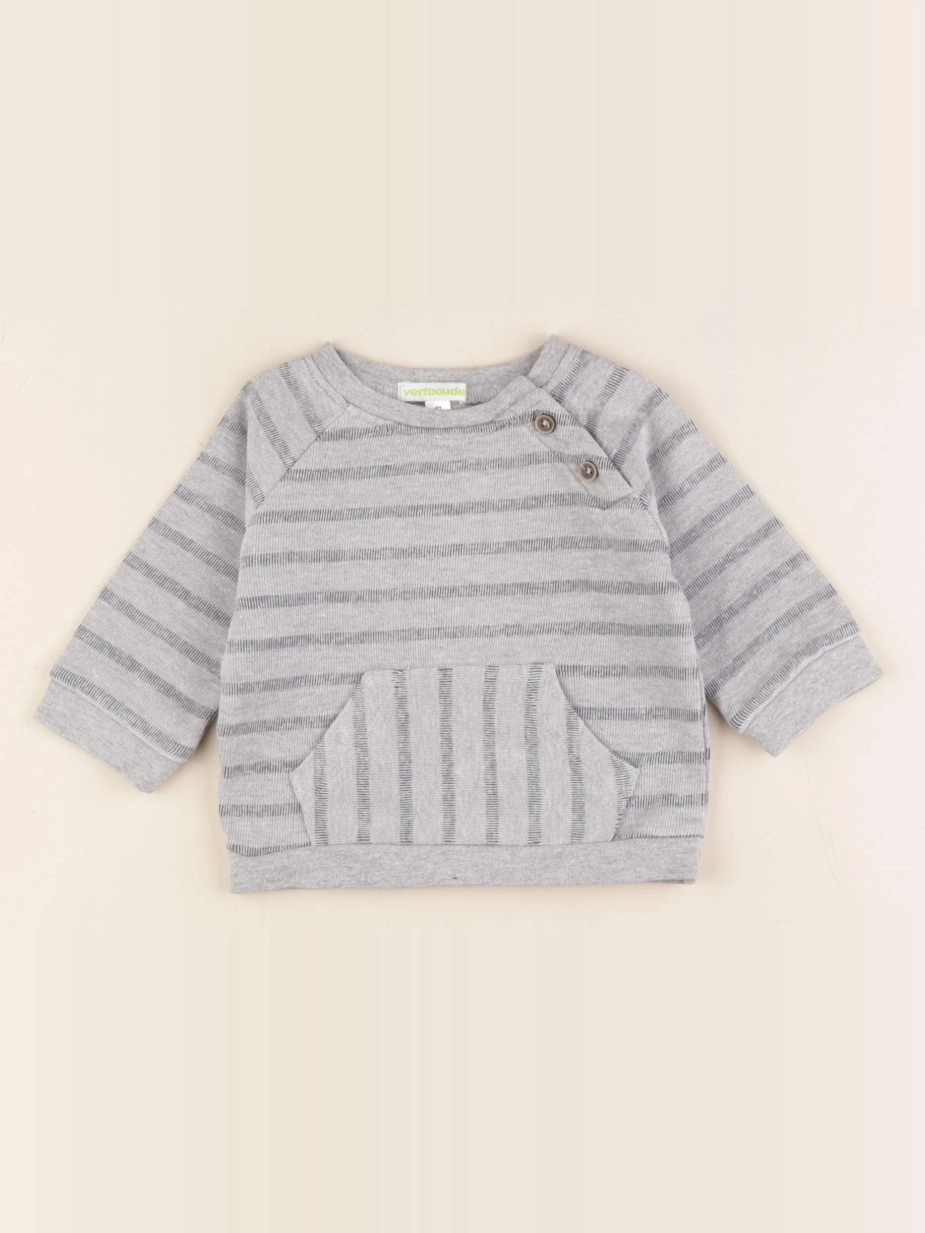 Vertbaudet - sweat gris - 6 mois