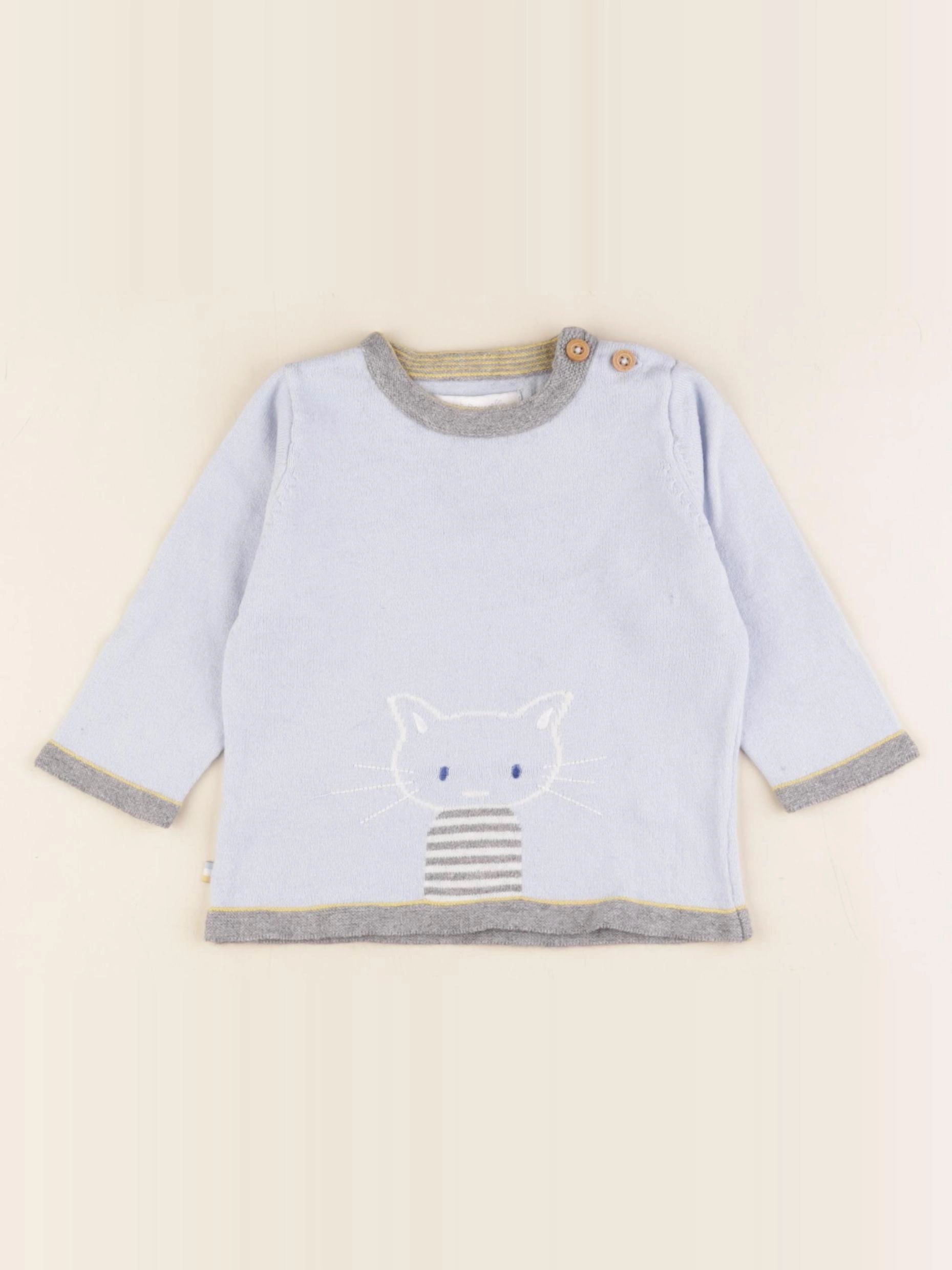 Cadet Rousselle - pull bleu - 6 mois