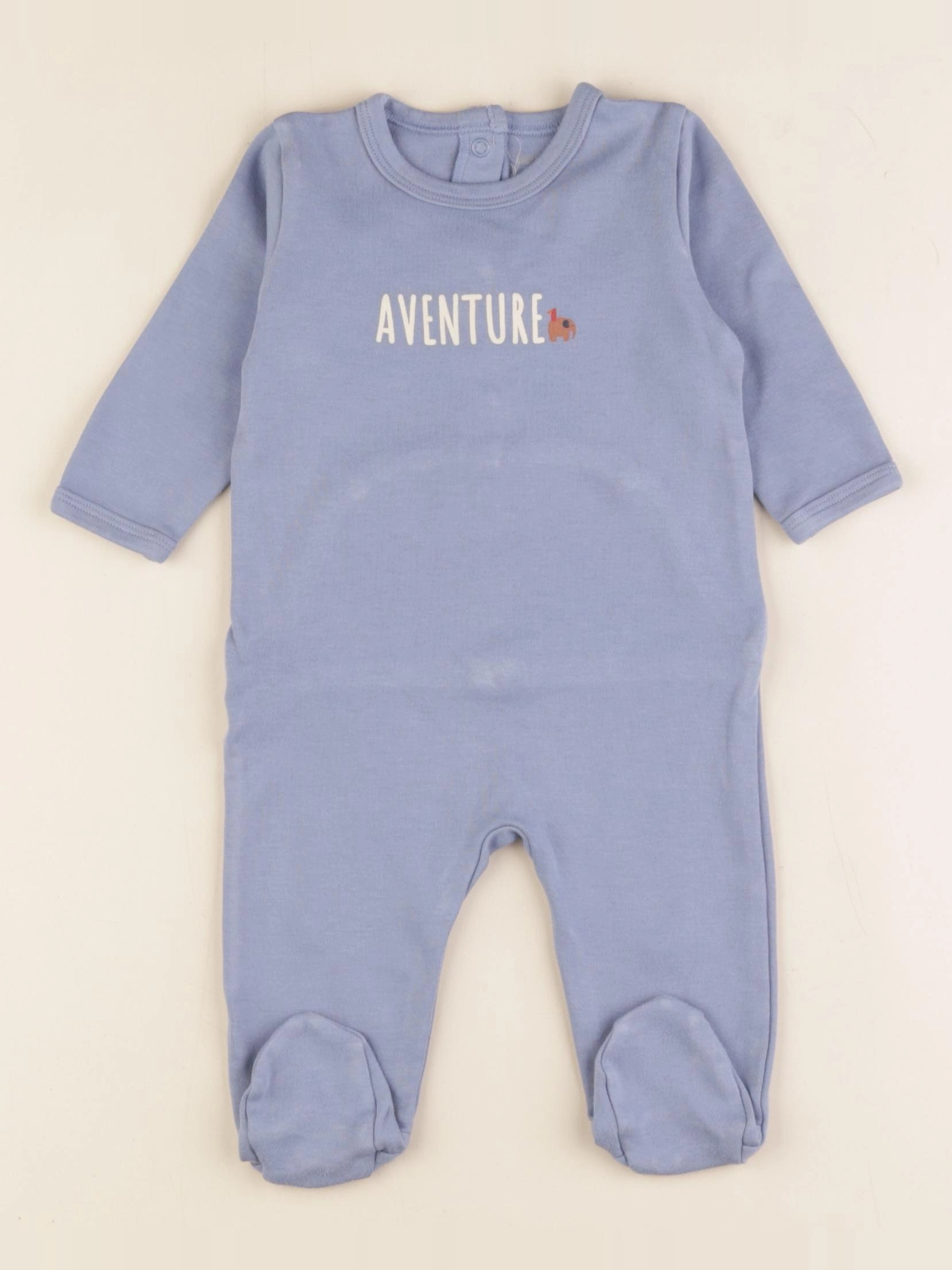 Vertbaudet - pyjama coton bleu - 6 mois