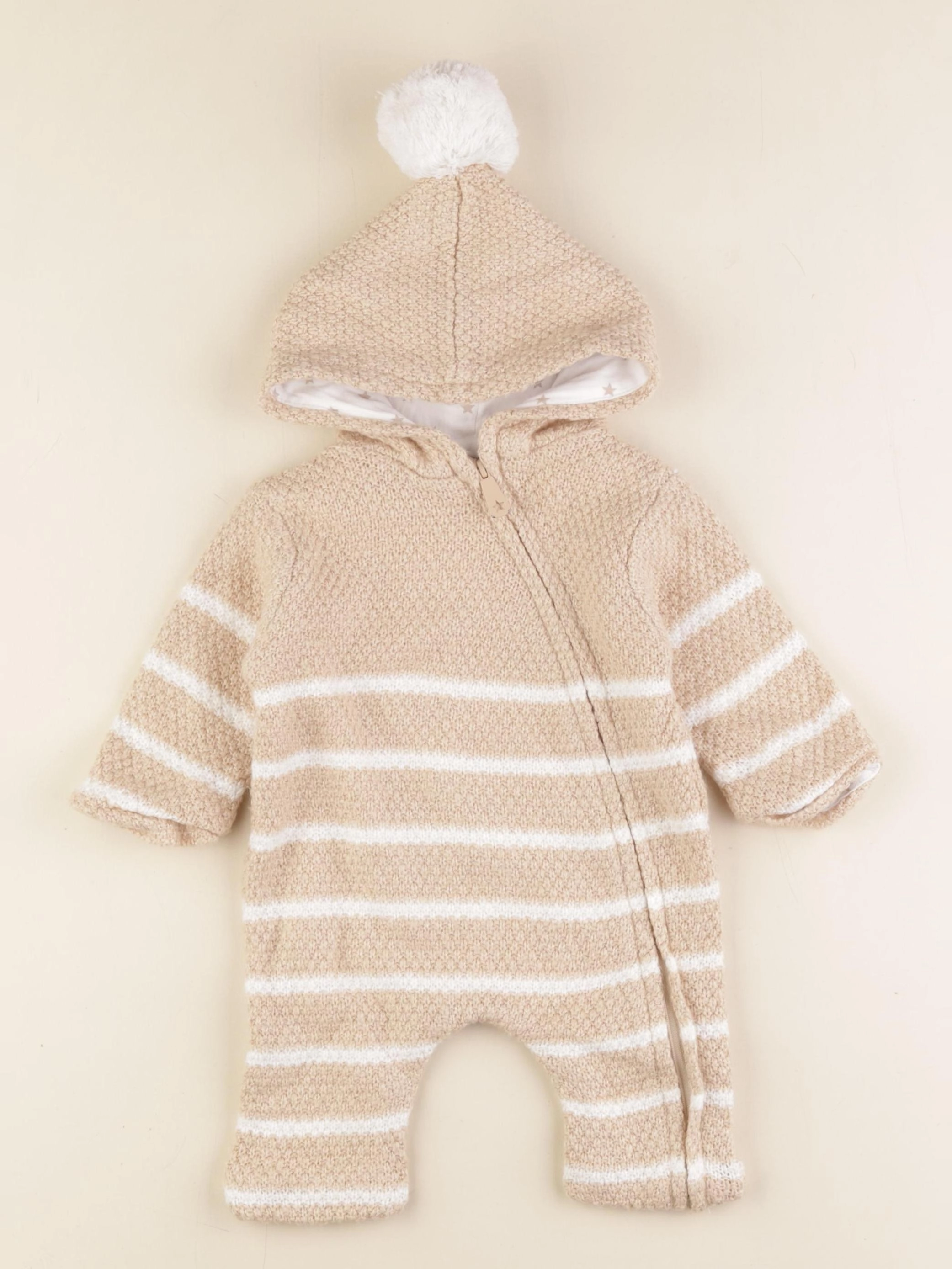 Vertbaudet - combinaison beige - 3 mois