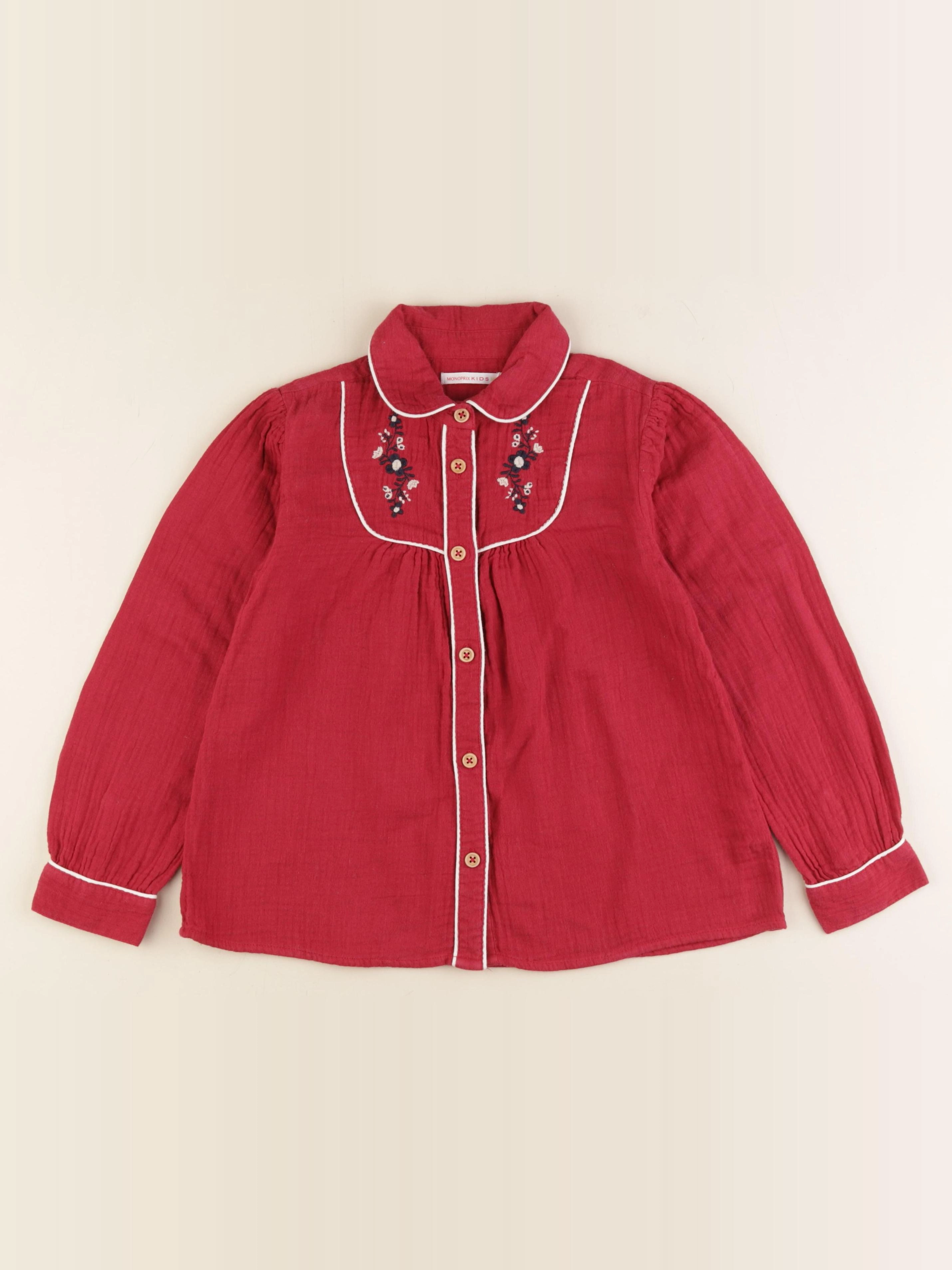 Monoprix - chemise rouge - 8 ans