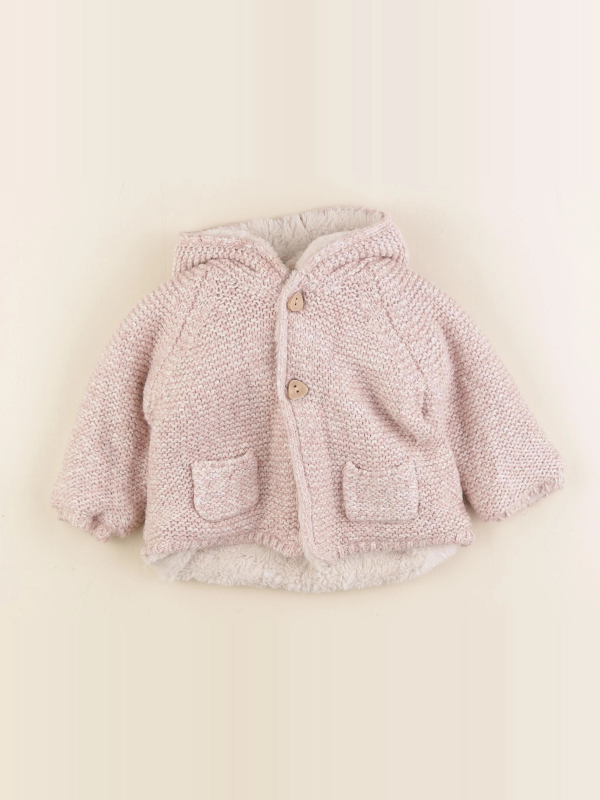 Zara - gilet rose - 6/9 mois