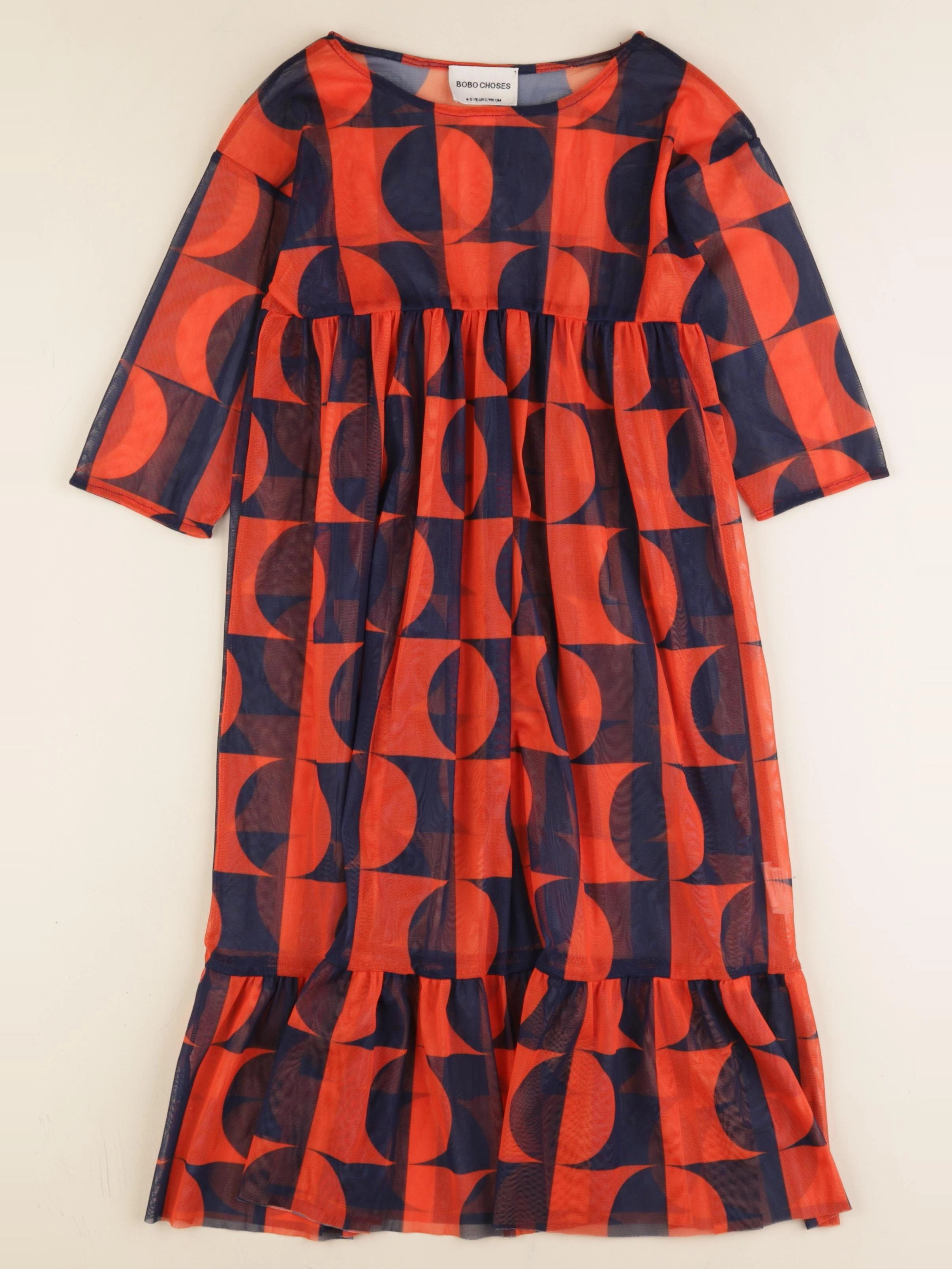 Bobo Choses - robe rouge, bleu - 4/5 ans