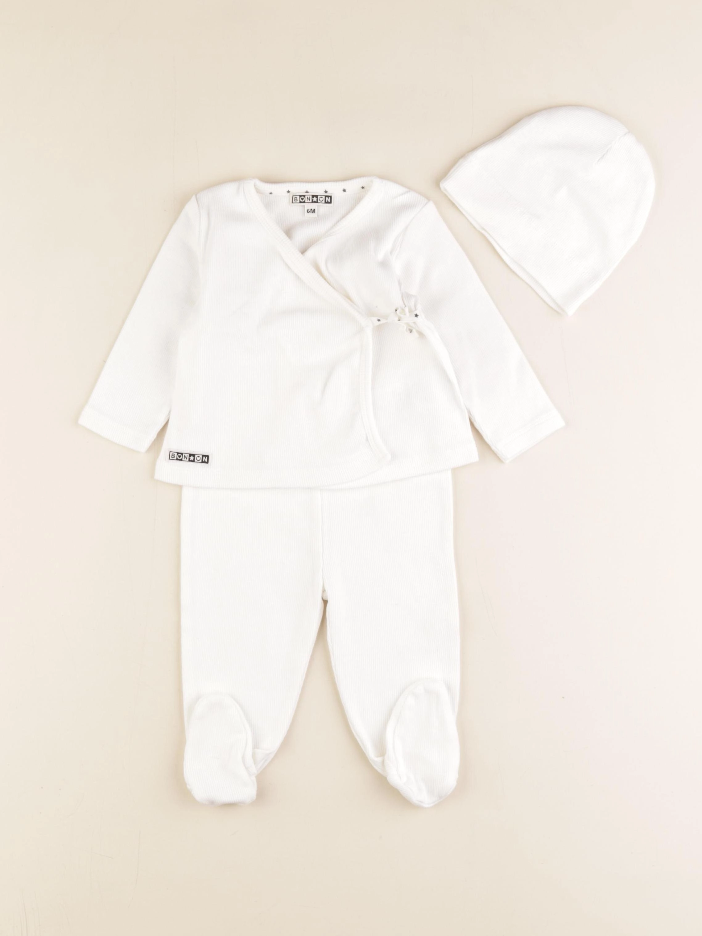 Bonton - pyjama coton blanc - 6 mois