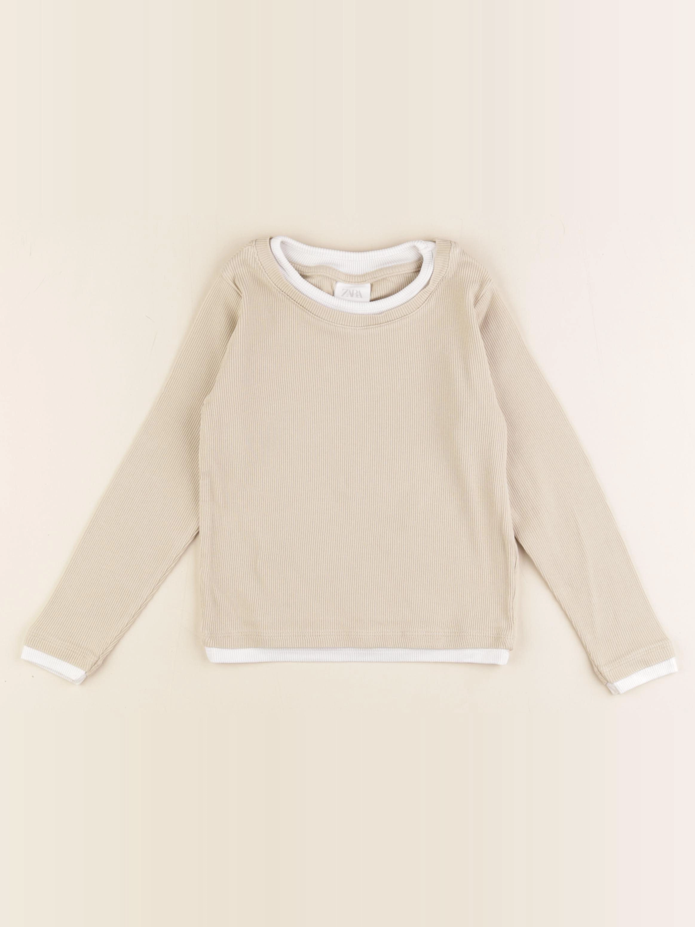 Zara - tee-shirt beige - 6/7 ans