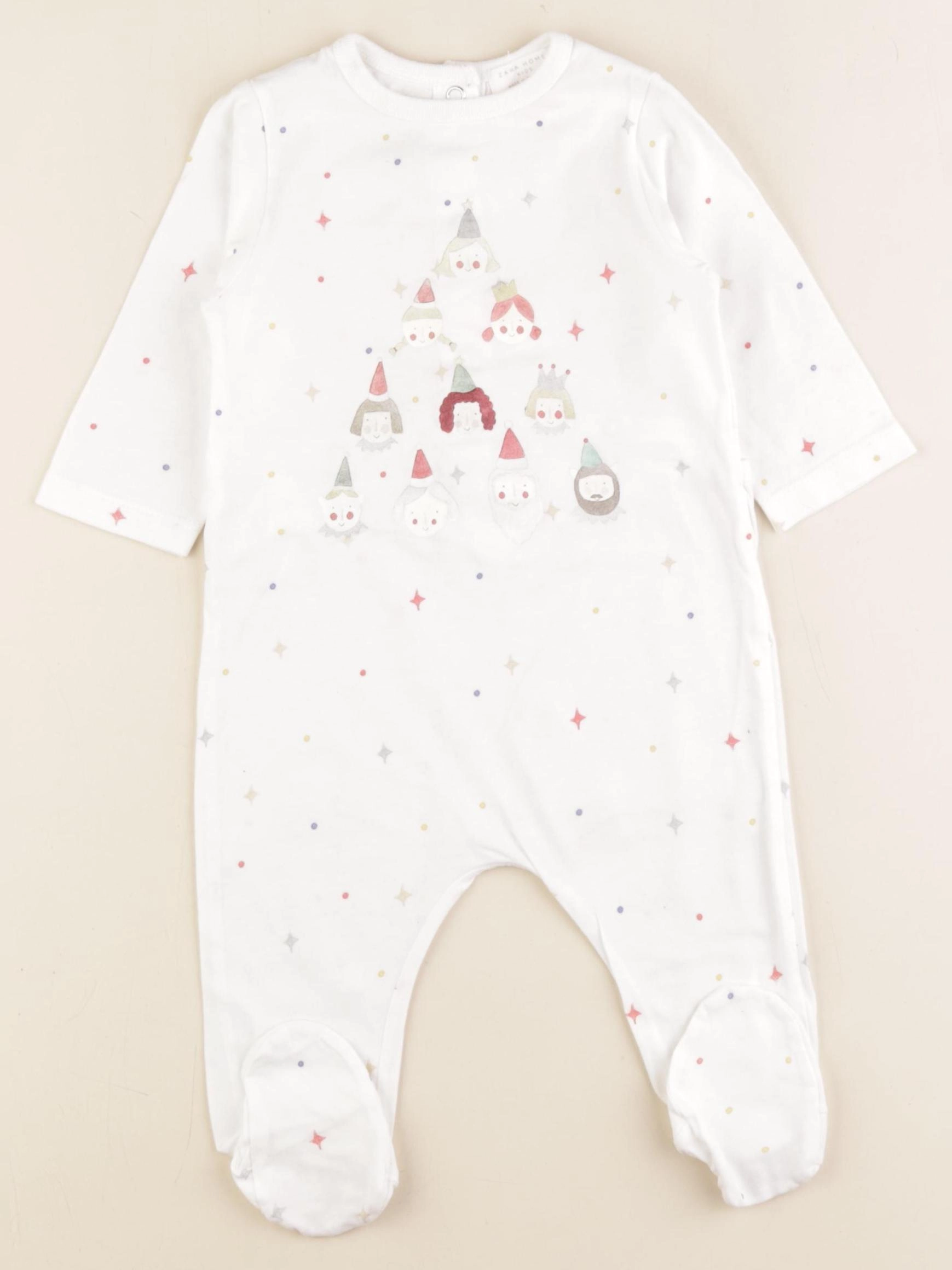 Zara - pyjama coton blanc - 9/12 mois