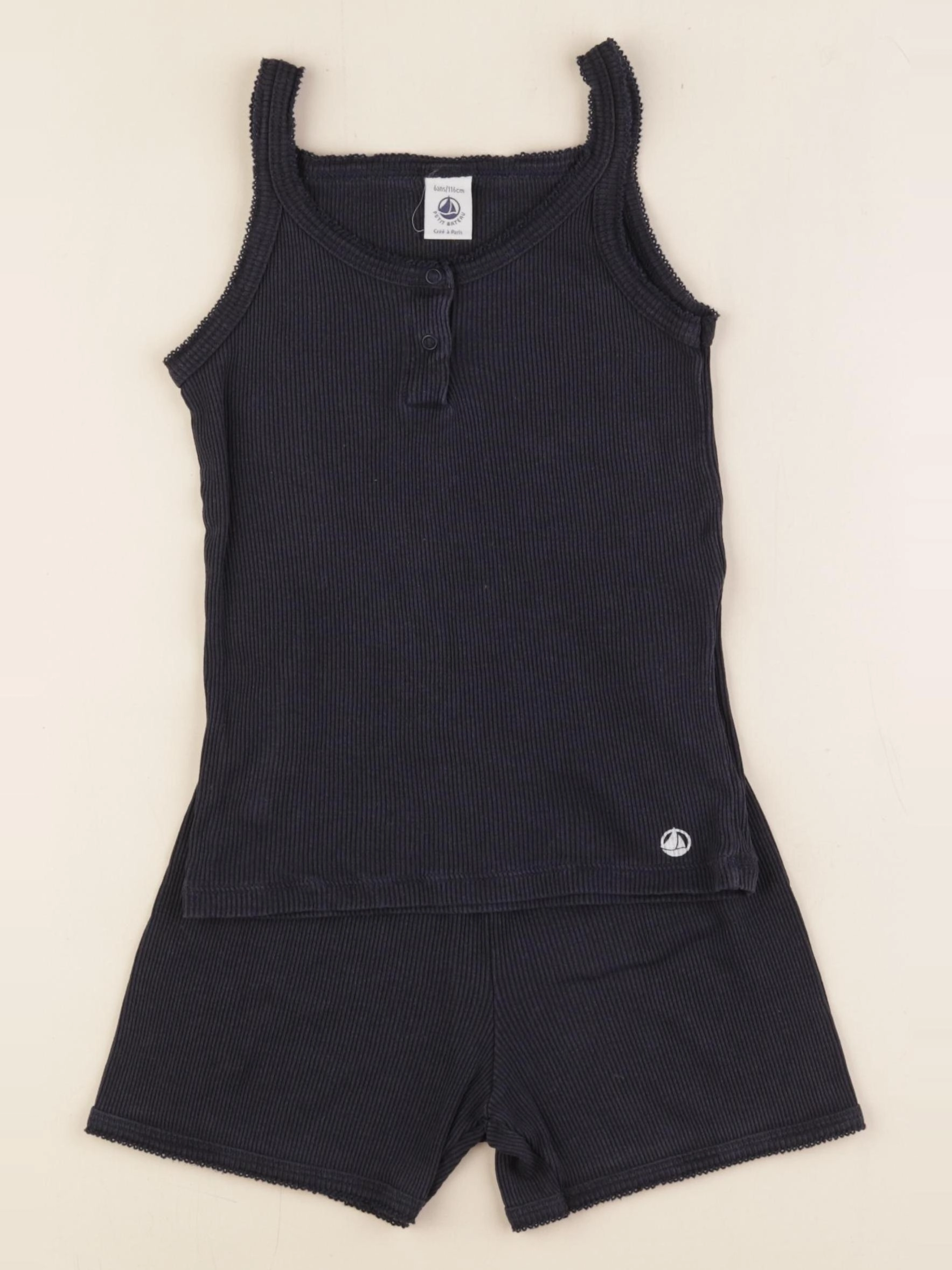 Petit Bateau - pyjama coton bleu - 6 ans