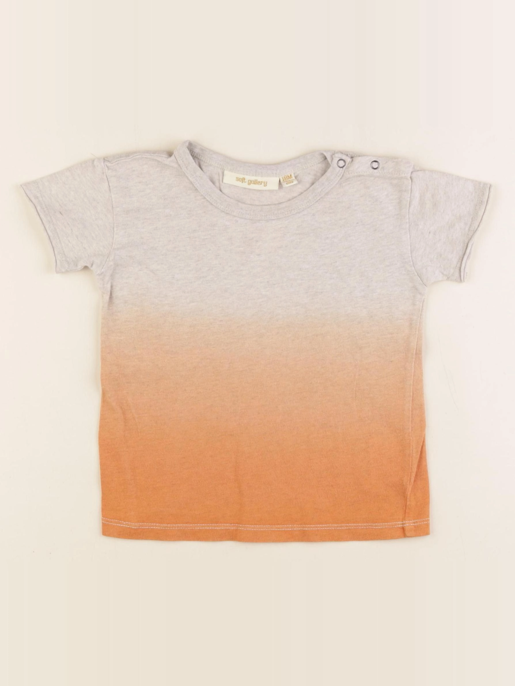 Soft Gallery - tee-shirt gris, orange - 18 mois