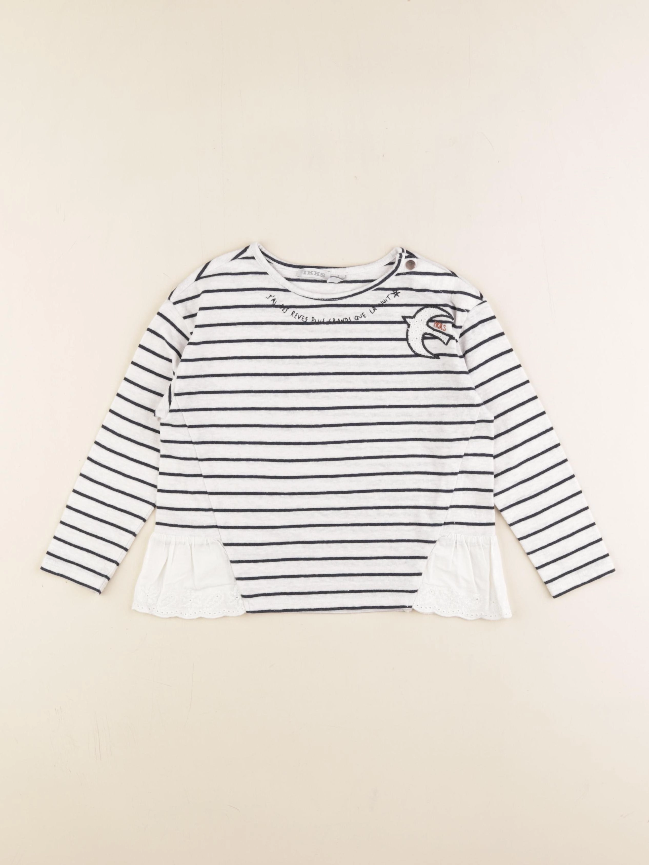 IKKS - tee-shirt blanc, bleu - 3 ans