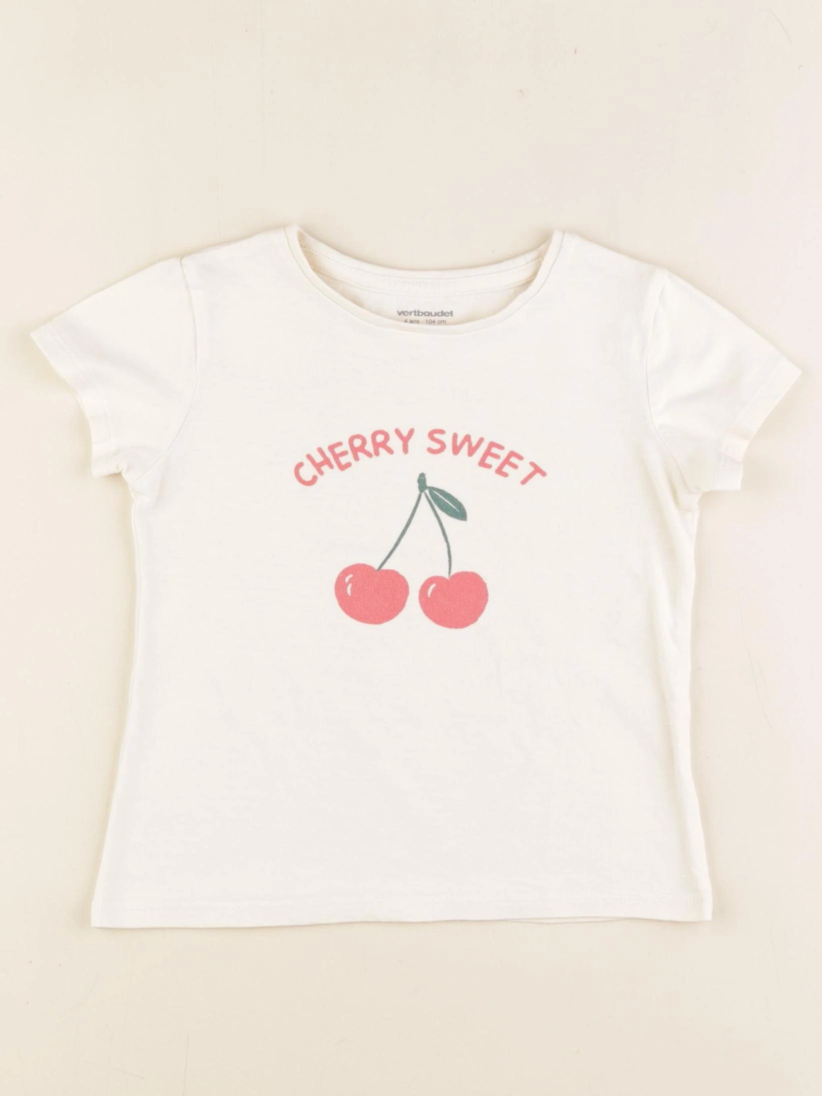 Vertbaudet - tee-shirt beige - 4 ans