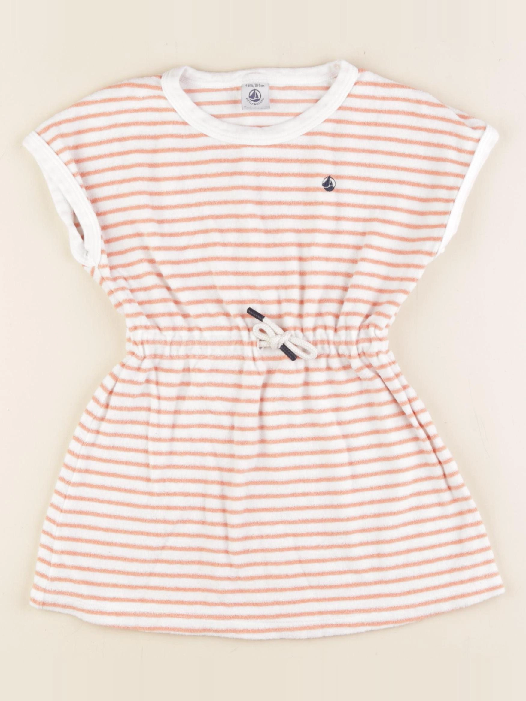 Petit Bateau - robe orange - 4 ans
