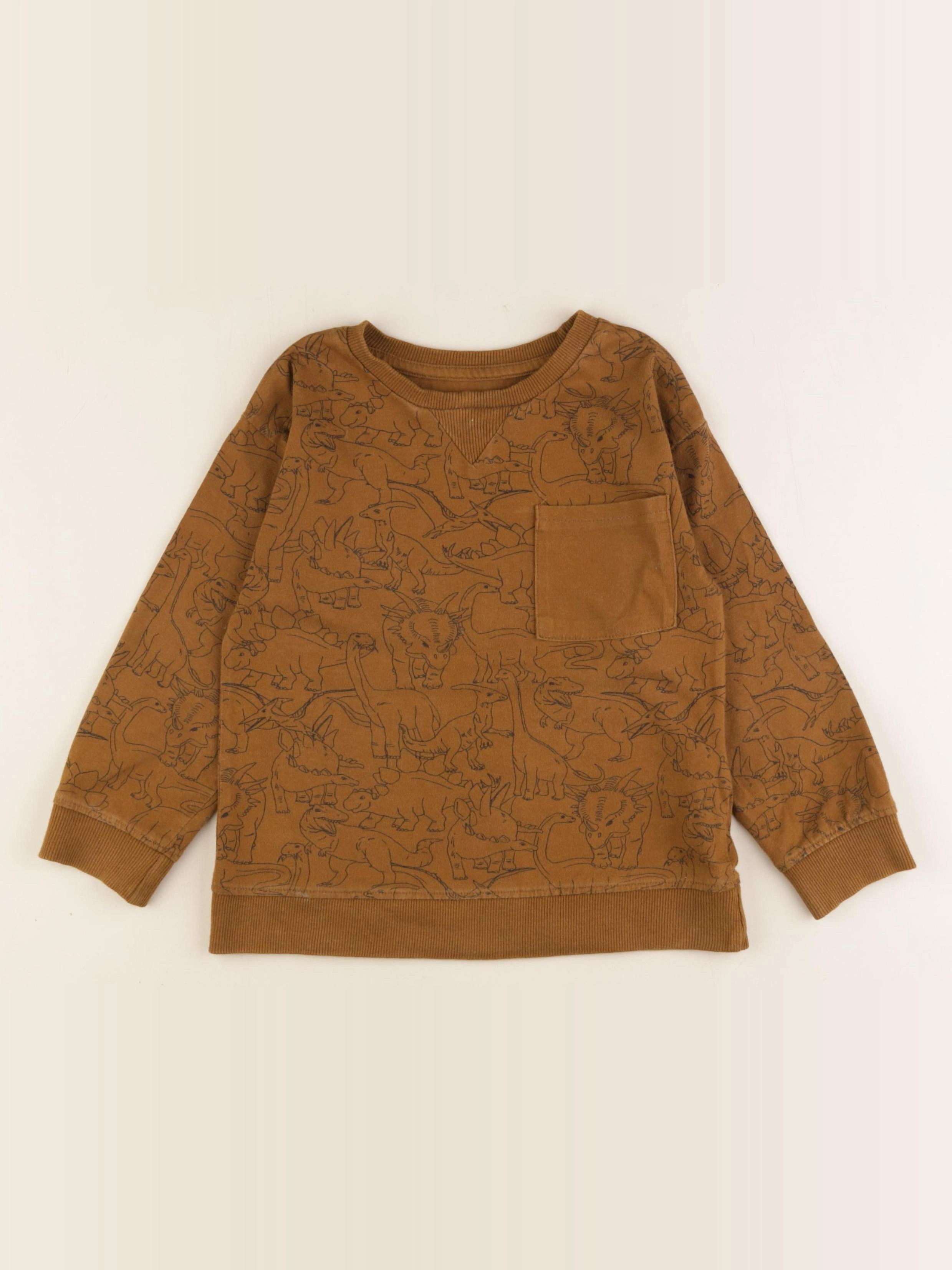 Vertbaudet - sweat marron - 6 ans