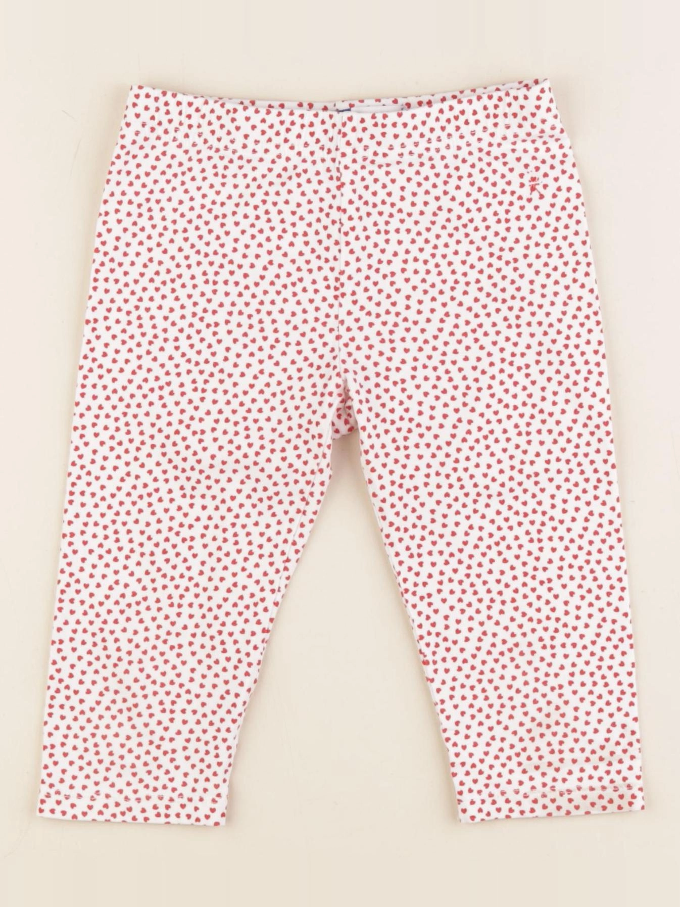 Okaidi - legging court blanc, rouge - 3/4 ans