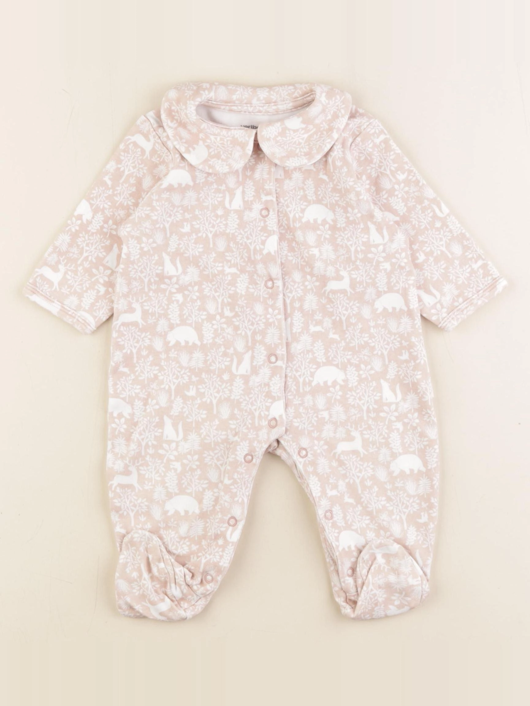 Vertbaudet - pyjama coton rose - 3 mois