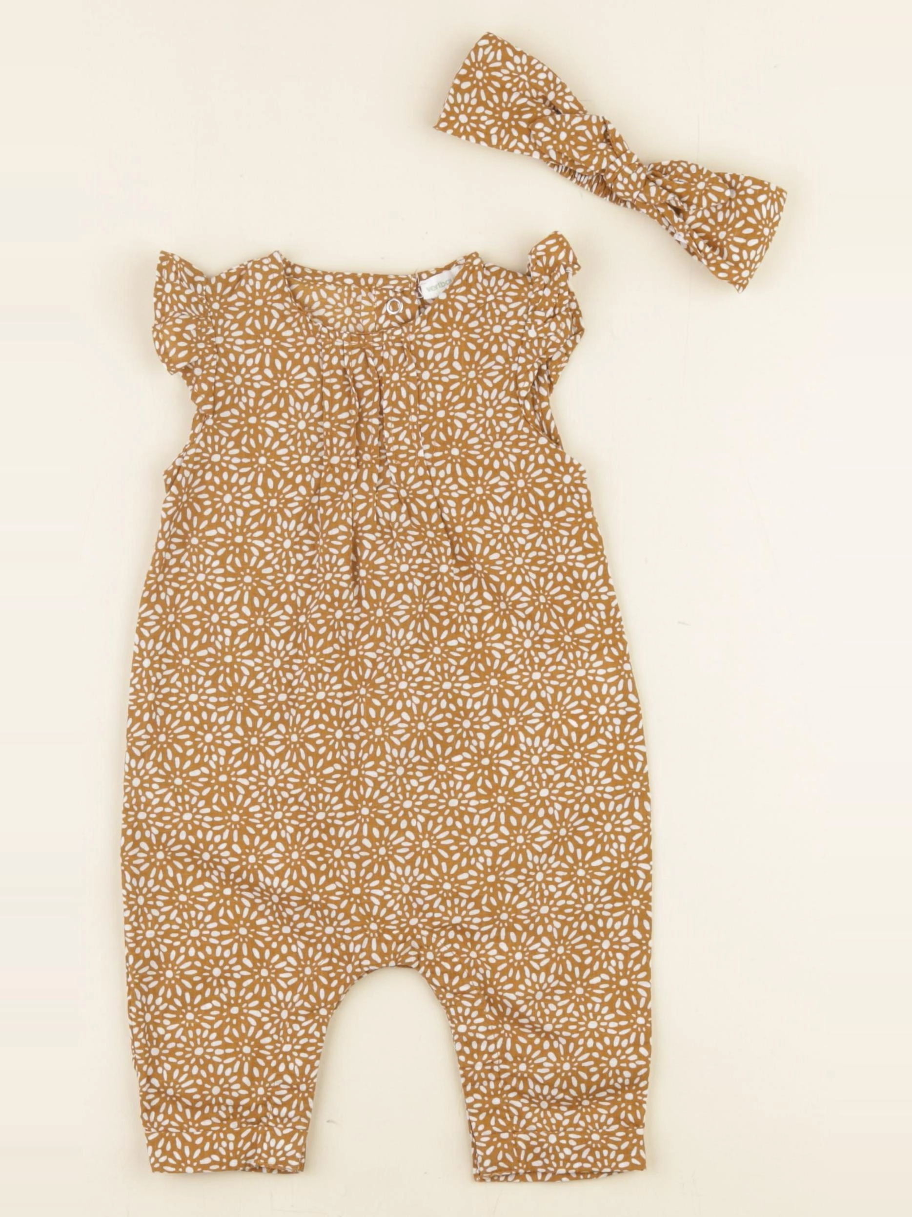 Vertbaudet - combinaison marron - 3 mois