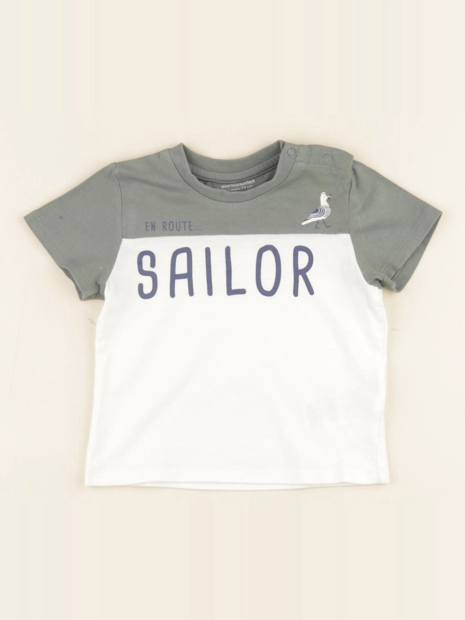 Vertbaudet - tee-shirt vert - 12 mois