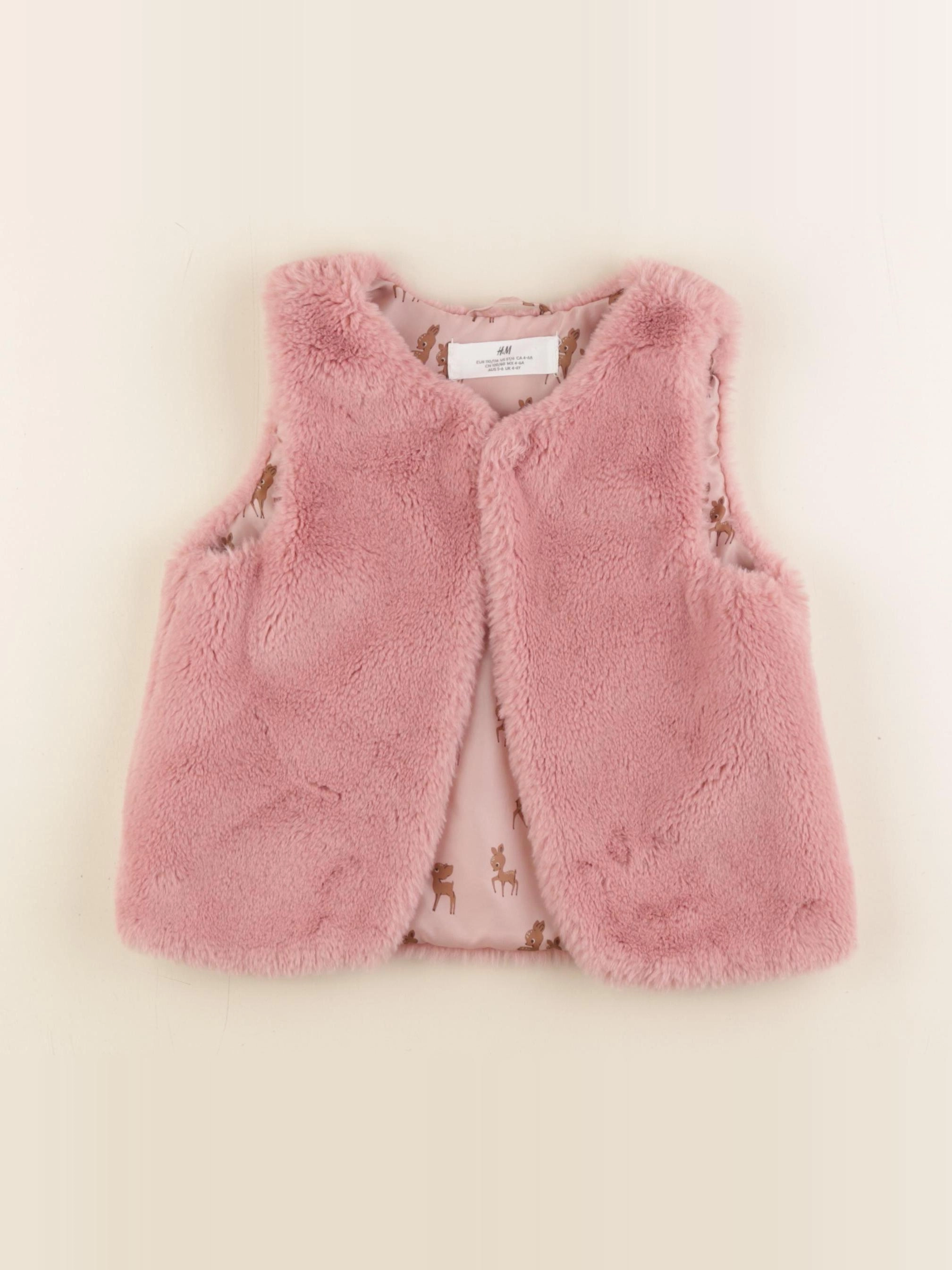 H&M - gilet rose - 4/6 ans