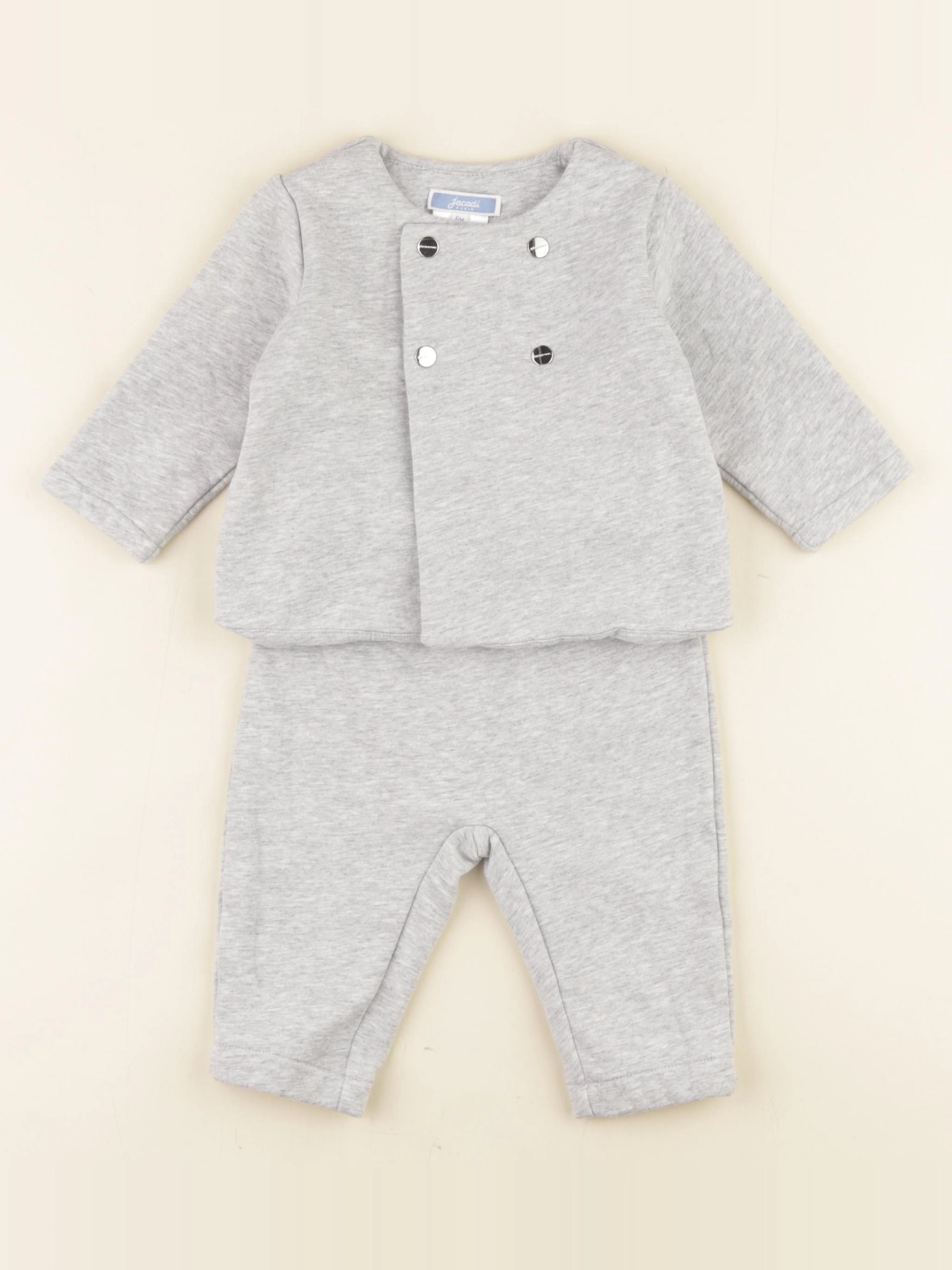 Jacadi - ensemble gris - 6 mois