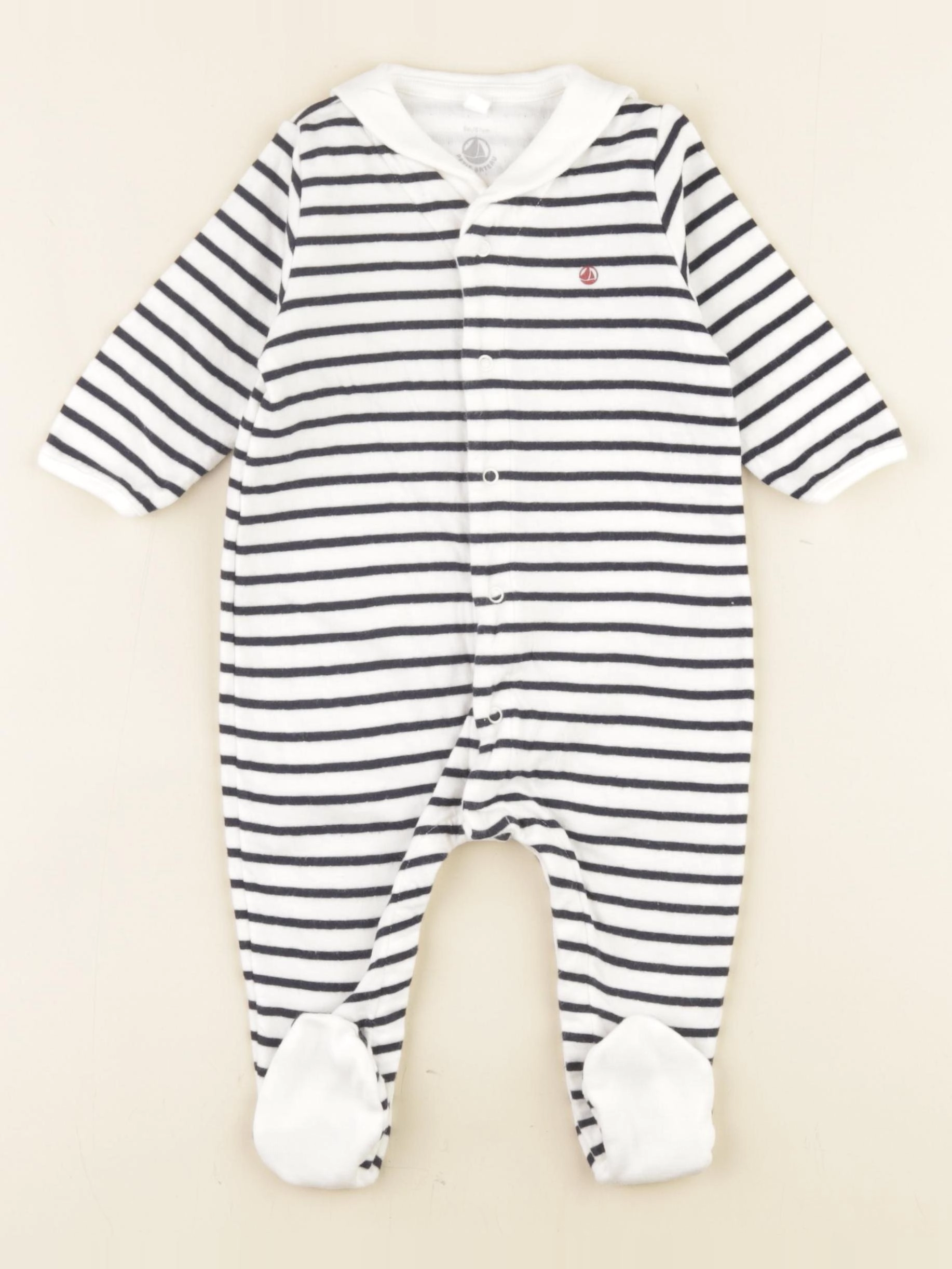 Jacadi - pyjama coton blanc, bleu - 6 mois