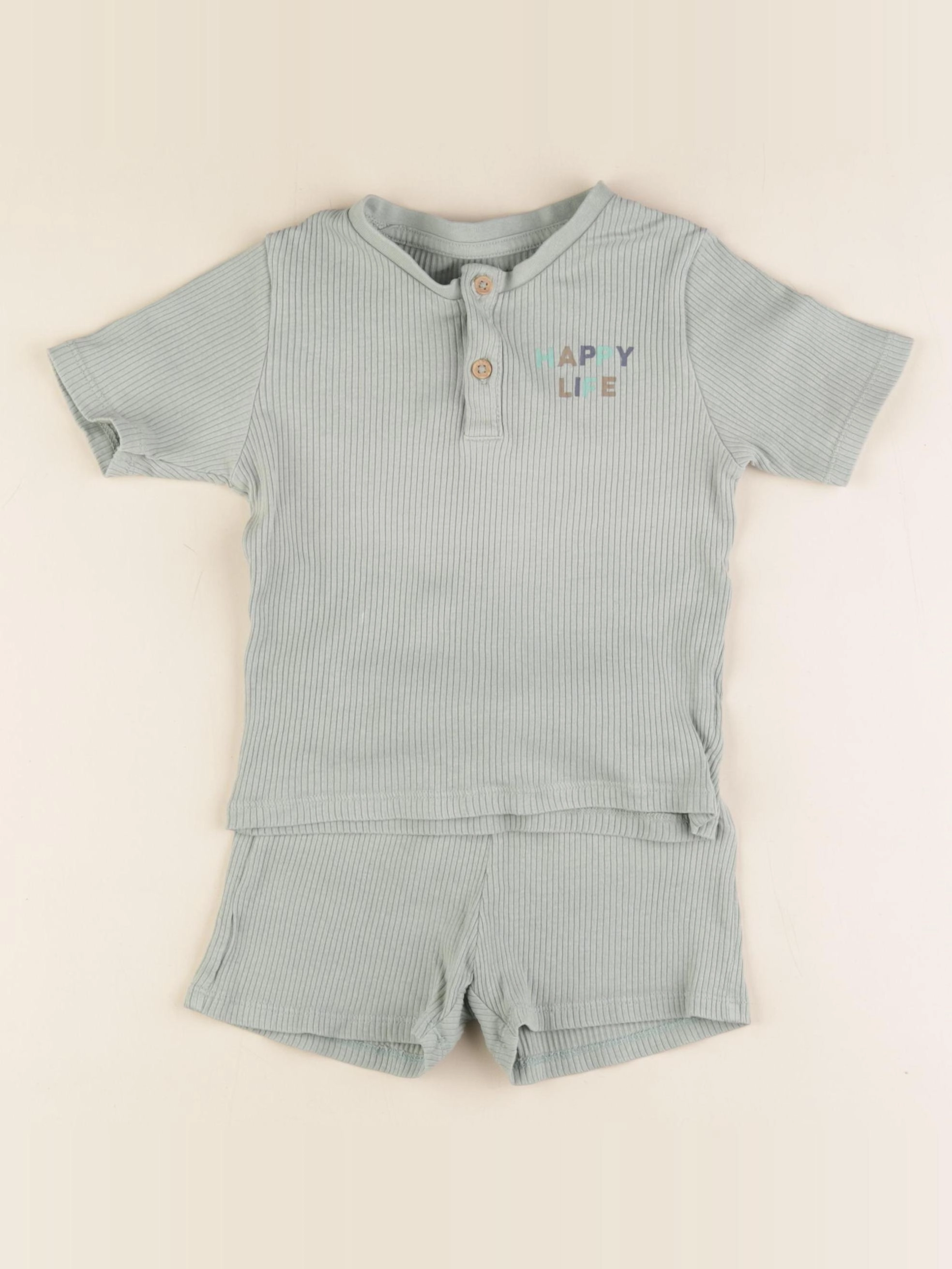 Vertbaudet - pyjama coton vert - 3 ans