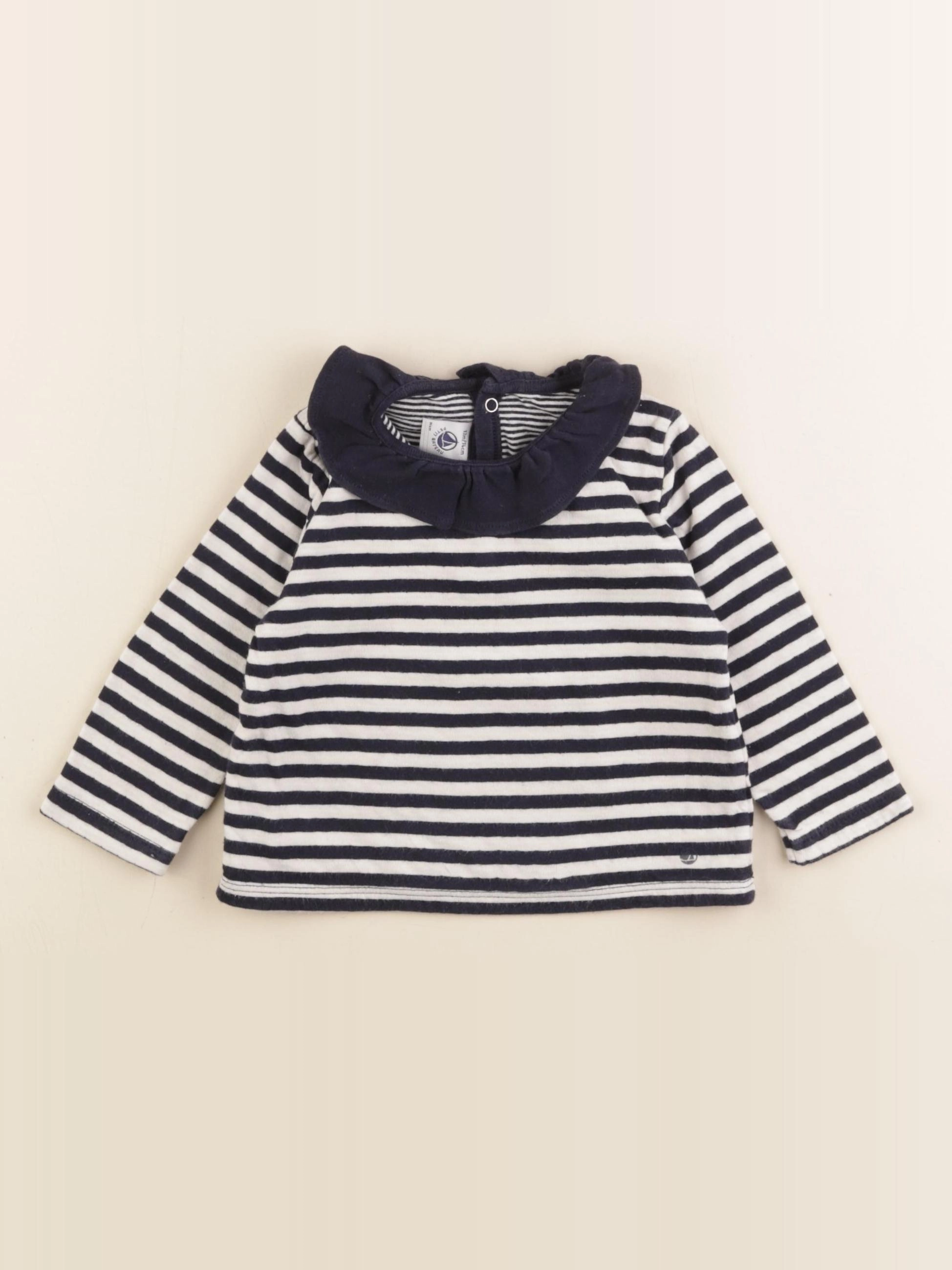 Petit Bateau - tee-shirt bleu - 12 mois
