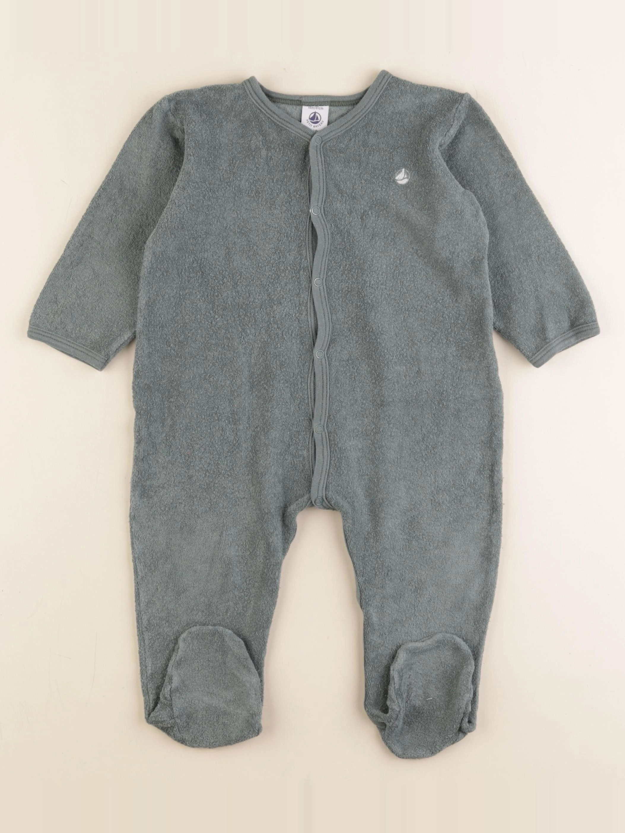 Petit Bateau - pyjama coton vert - 18 mois