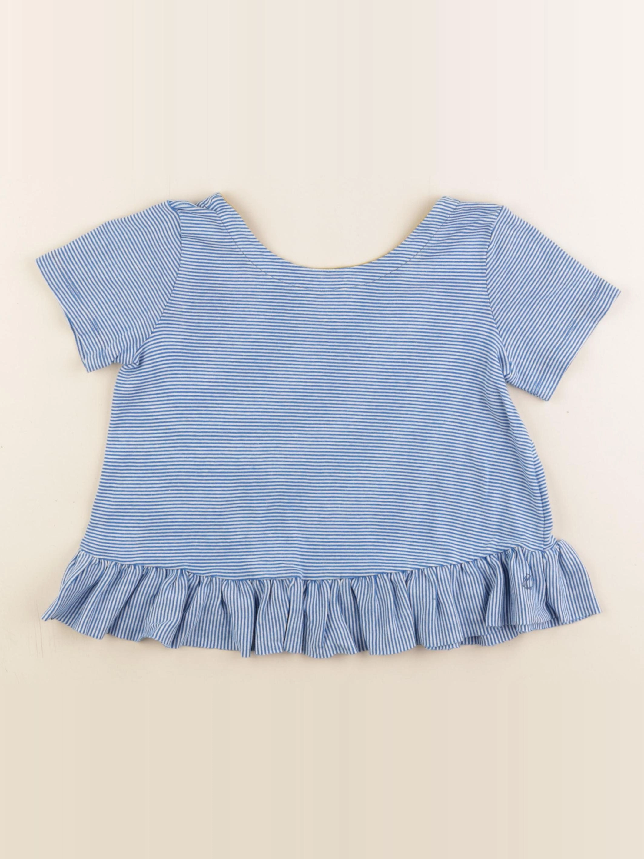 Petit Bateau - tee-shirt bleu - 6 ans