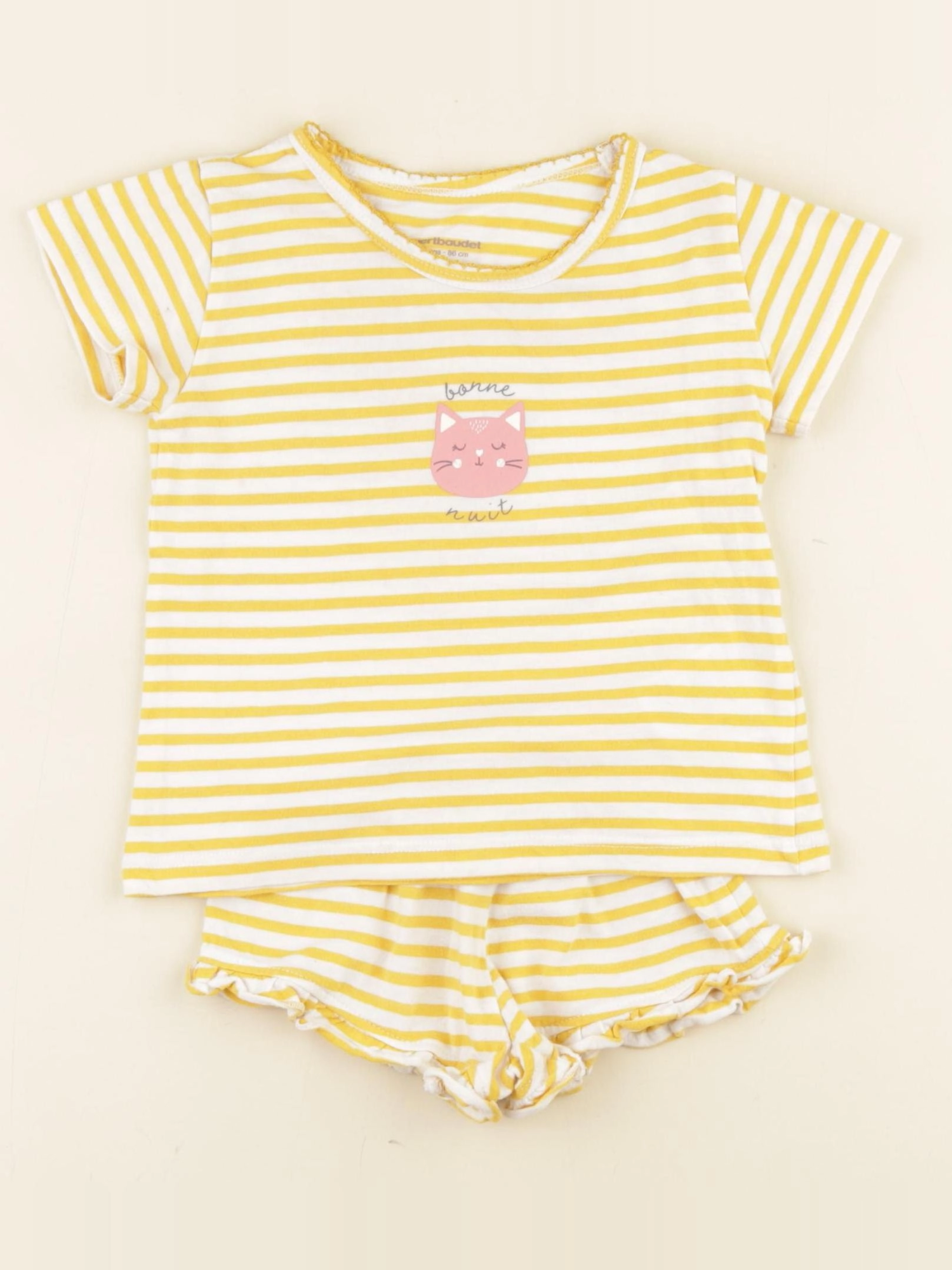 Vertbaudet - pyjama coton jaune - 2 ans