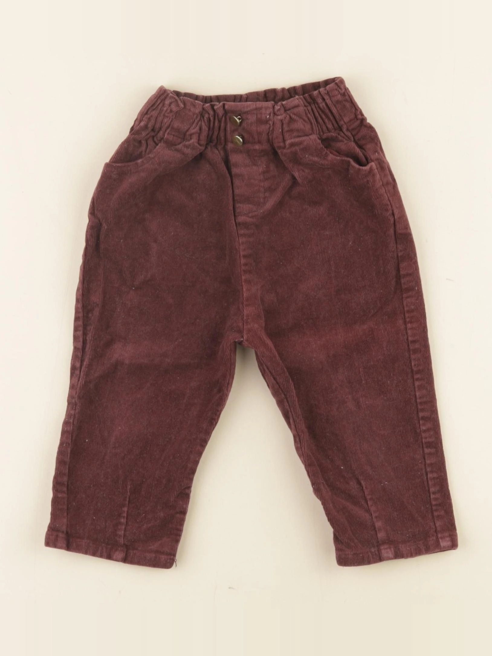 Vertbaudet - pantalon marron, violet - 18 mois