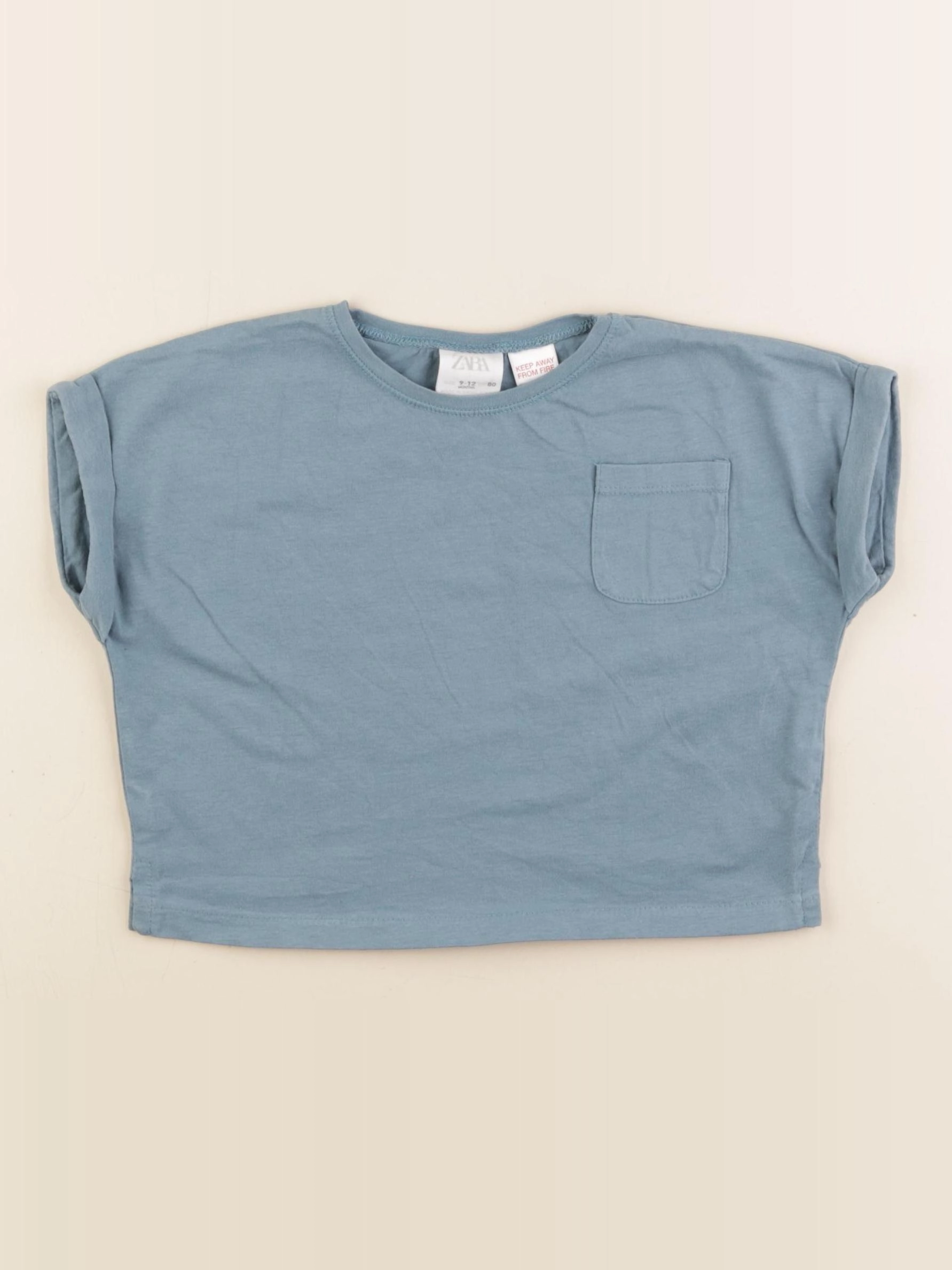 Zara - tee-shirt bleu - 9/12 mois