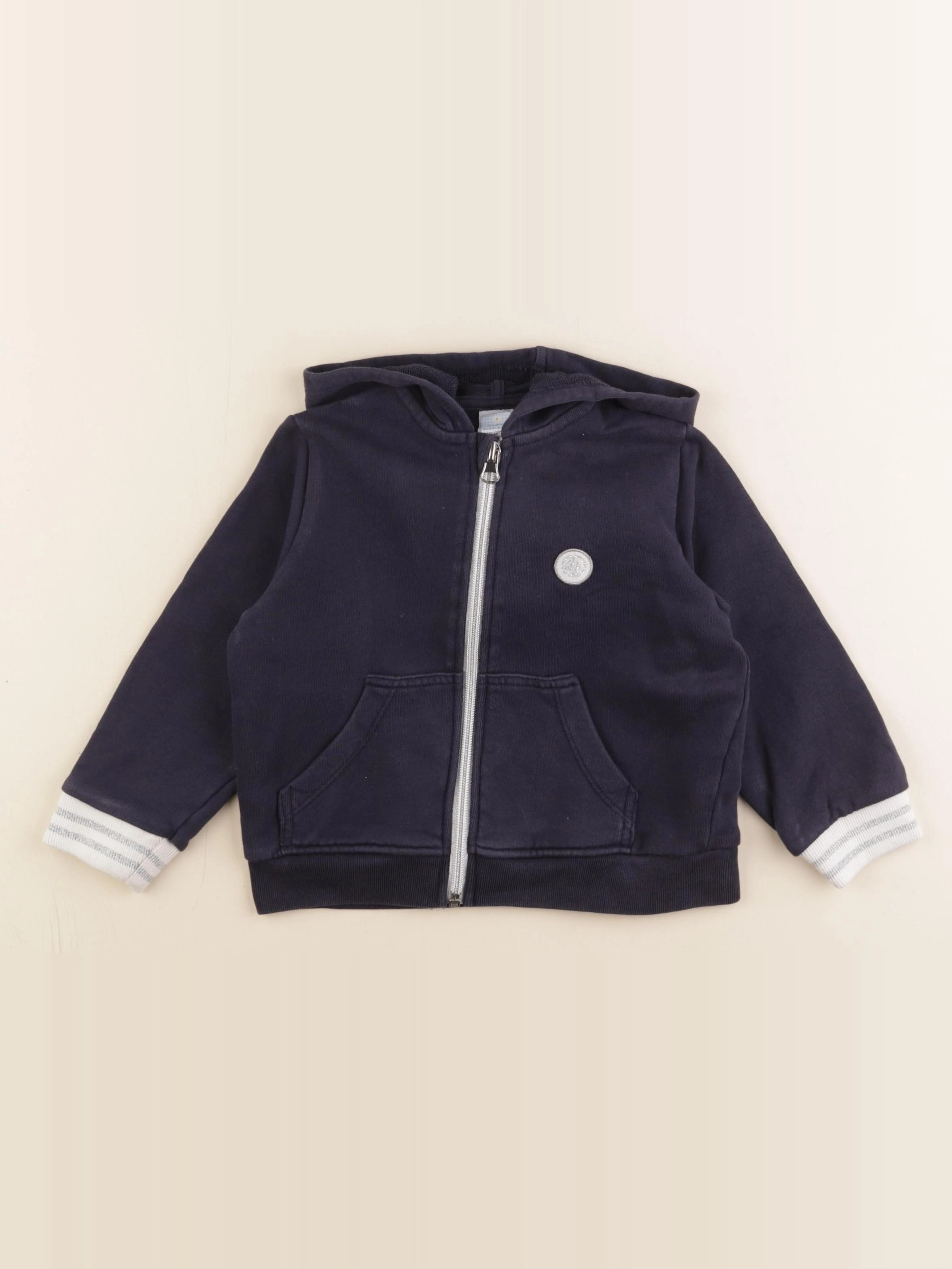 Petit Bateau - sweat bleu, argent - 3 ans