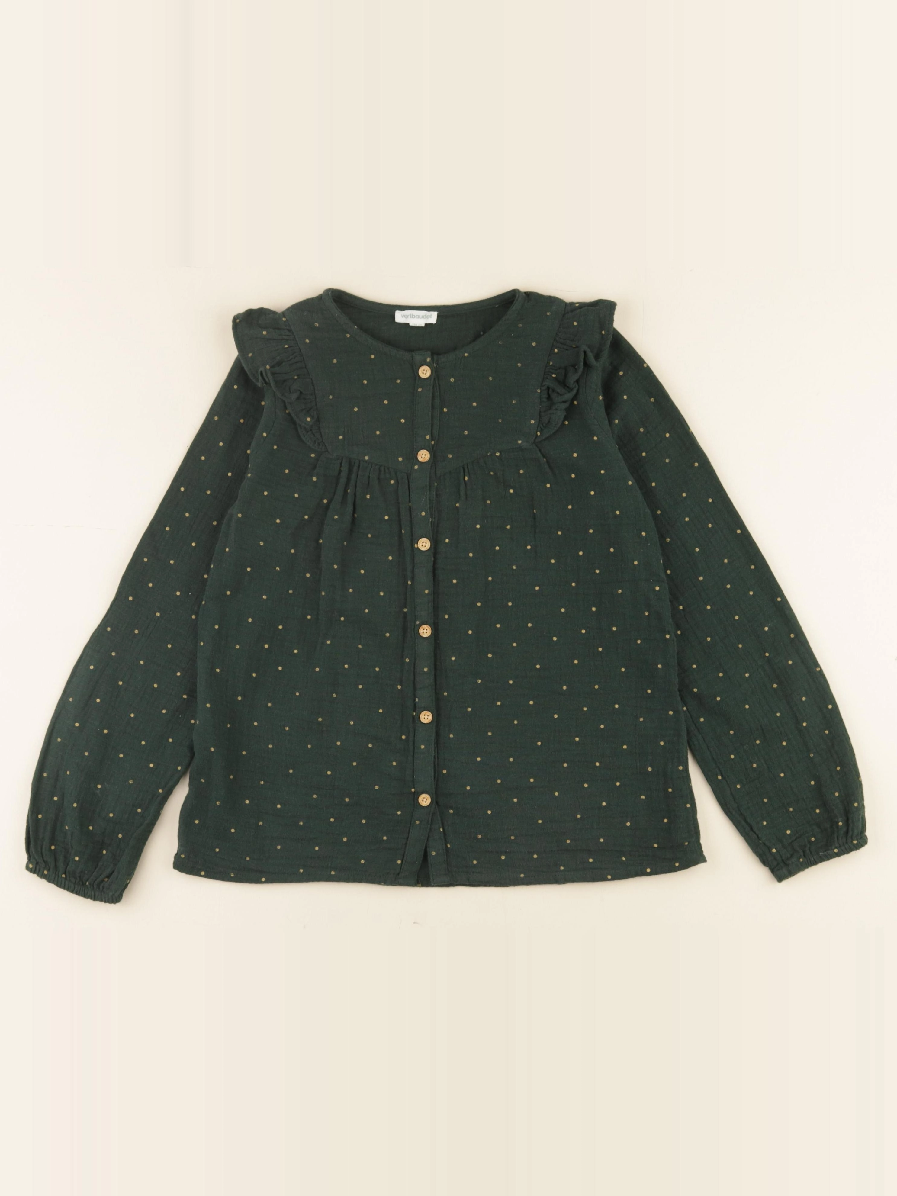 Vertbaudet - blouse vert, or - 9 ans