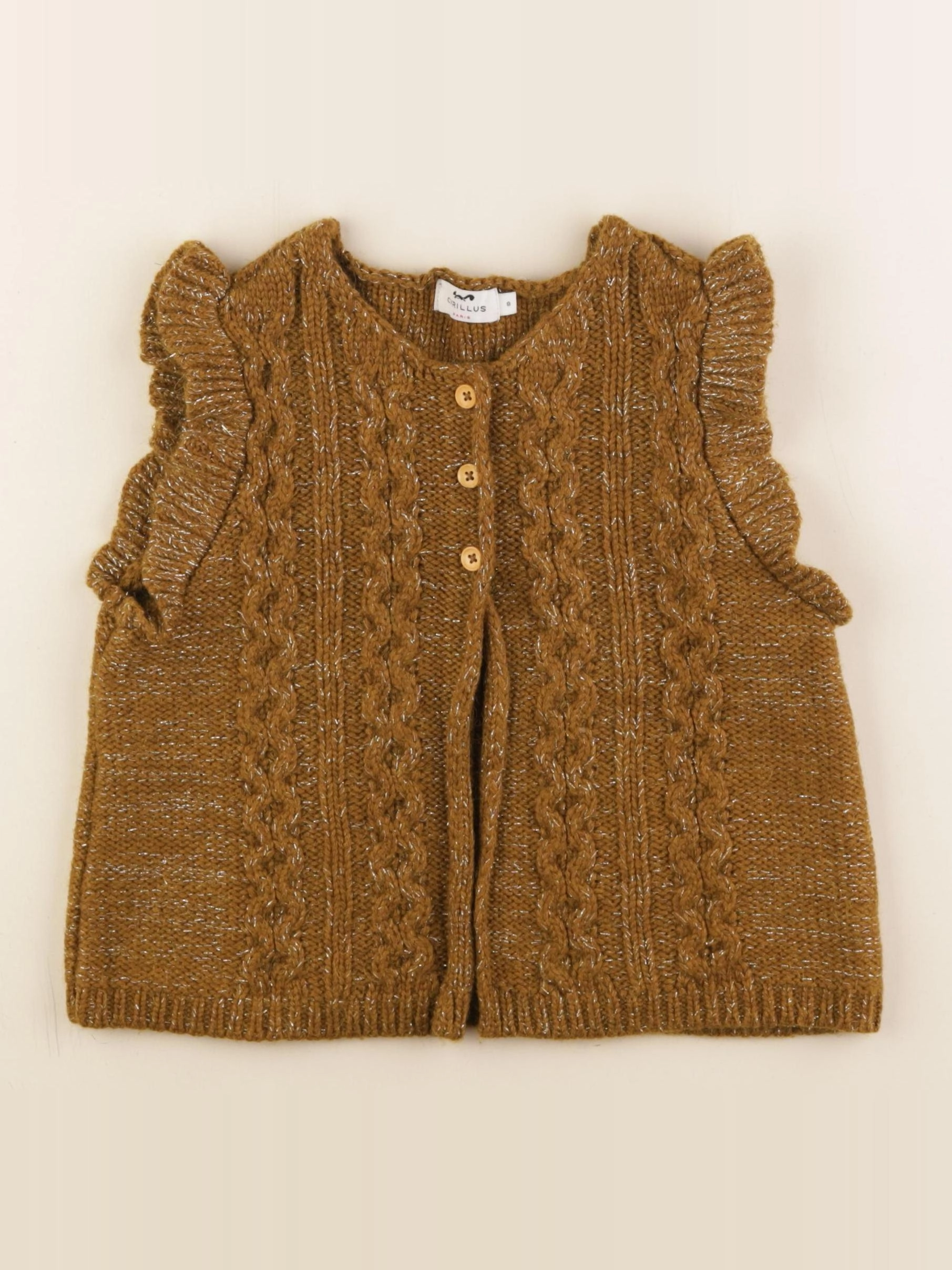 Cyrillus - gilet vert, argent - 8 ans