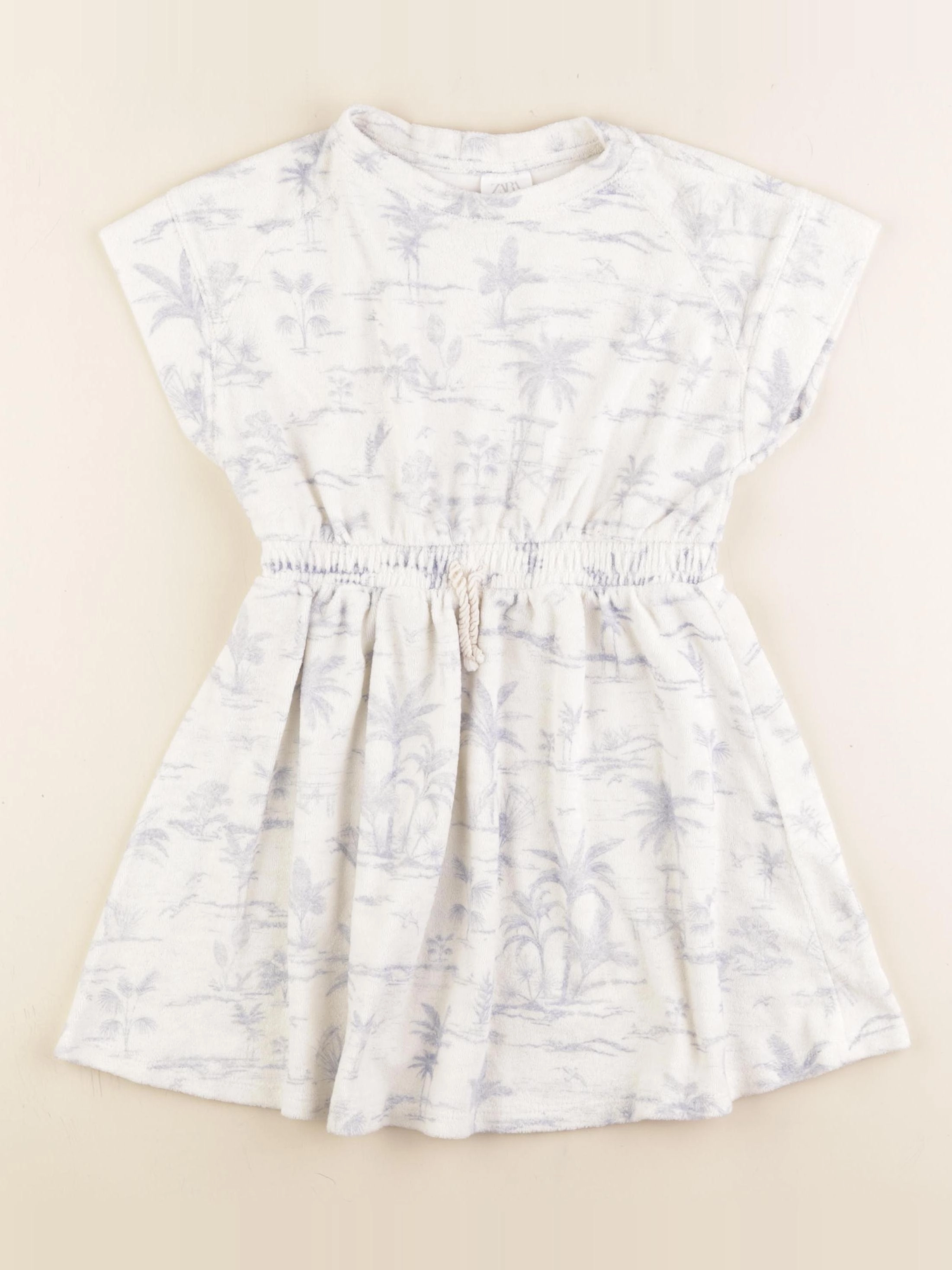 Zara - robe blanc, bleu - 7 ans
