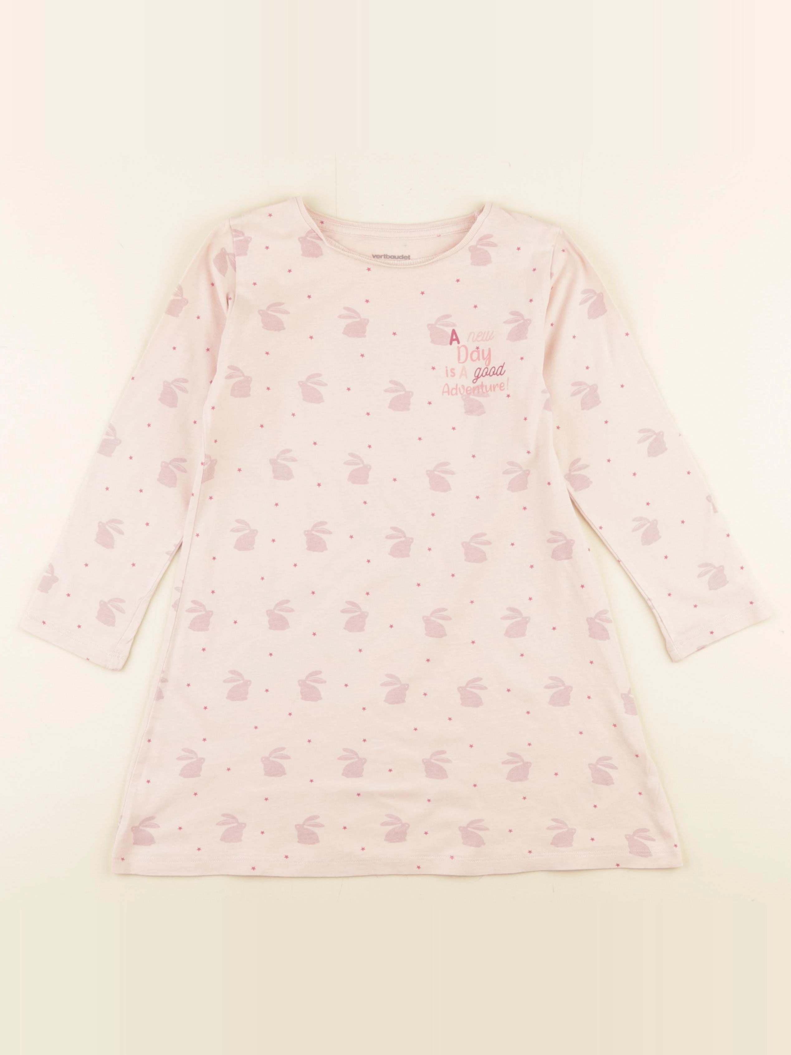 Vertbaudet - chemise de nuit coton rose - 5 ans